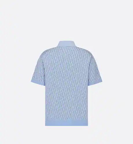 Dior Oblique Logo Cotton Jacquard Knit Khaki Polo Shirt Size