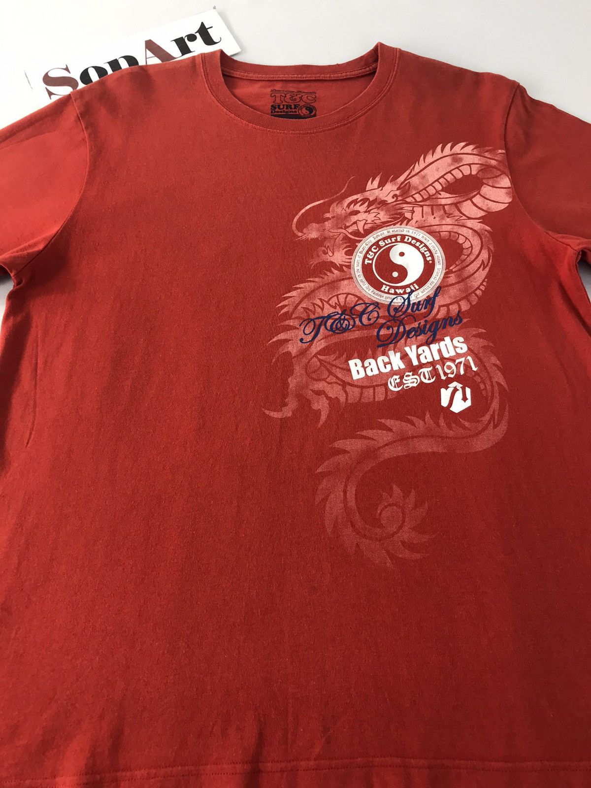Japanese Brand T&C Surf Hawaii Big Logo Dragon design Tee Size US L / EU 52-54 / 3 - 3 Thumbnail