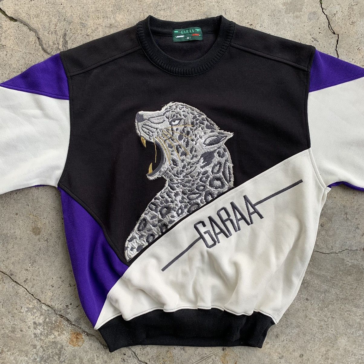 Japanese Brand Garaa leapord cheetah image art vintage sweatshirt Size US M / EU 48-50 / 2 - 9 Thumbnail