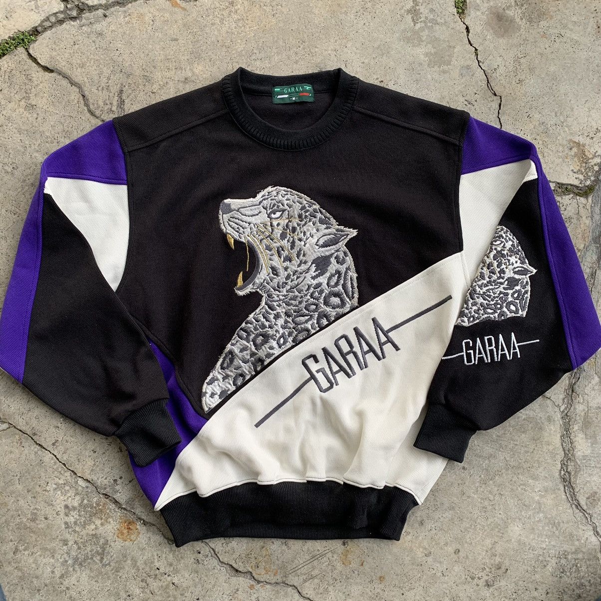 Japanese Brand Garaa leapord cheetah image art vintage sweatshirt Size US M / EU 48-50 / 2 - 7 Thumbnail