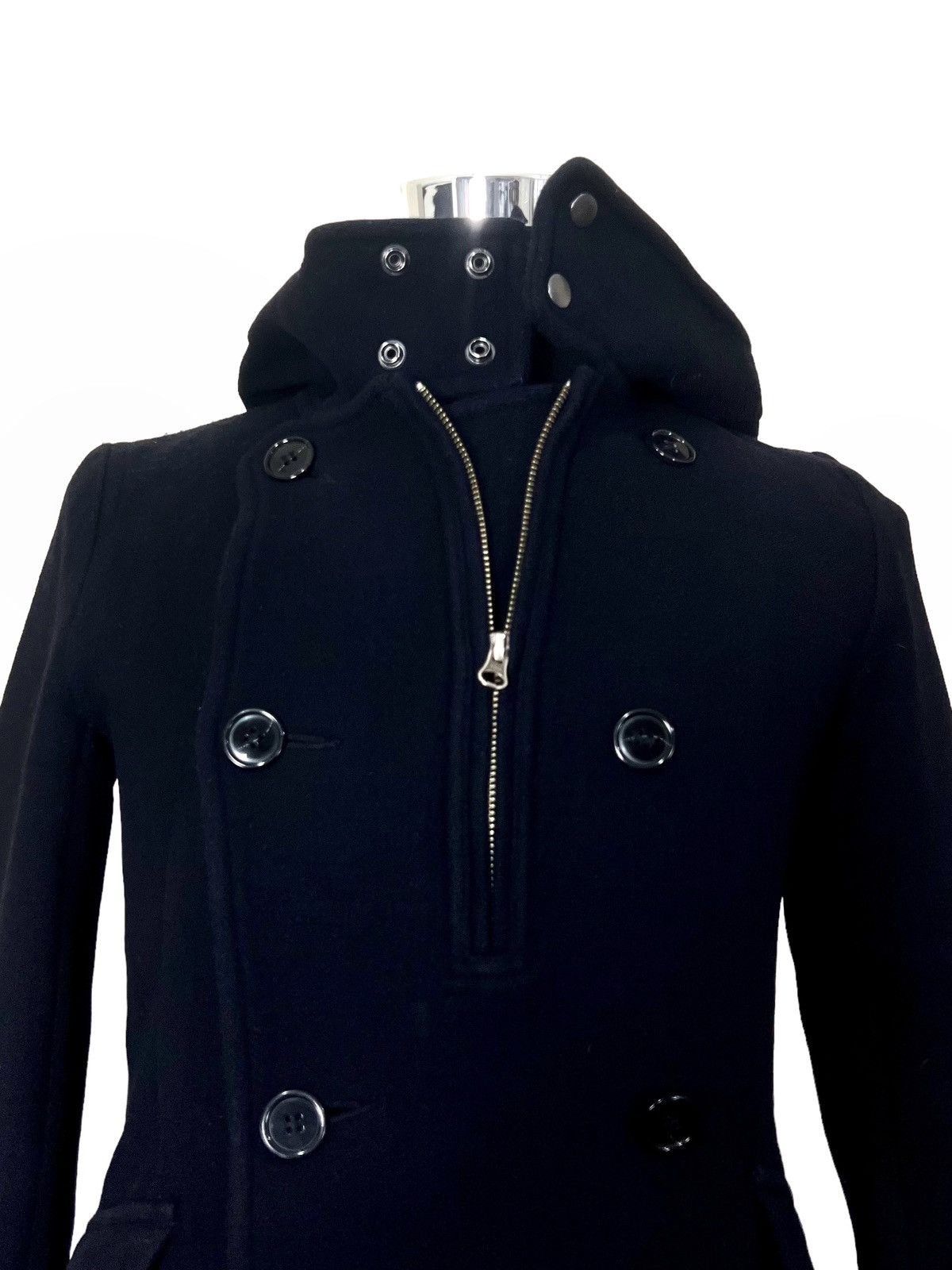 CABANE de ZUCCa × Issey Miyake VTG CABANE DE ZUCCA WOOL BLEND PEACOAT JACKET ISEEY MIYAKE Size US S / EU 44-46 / 1 - 4 Thumbnail