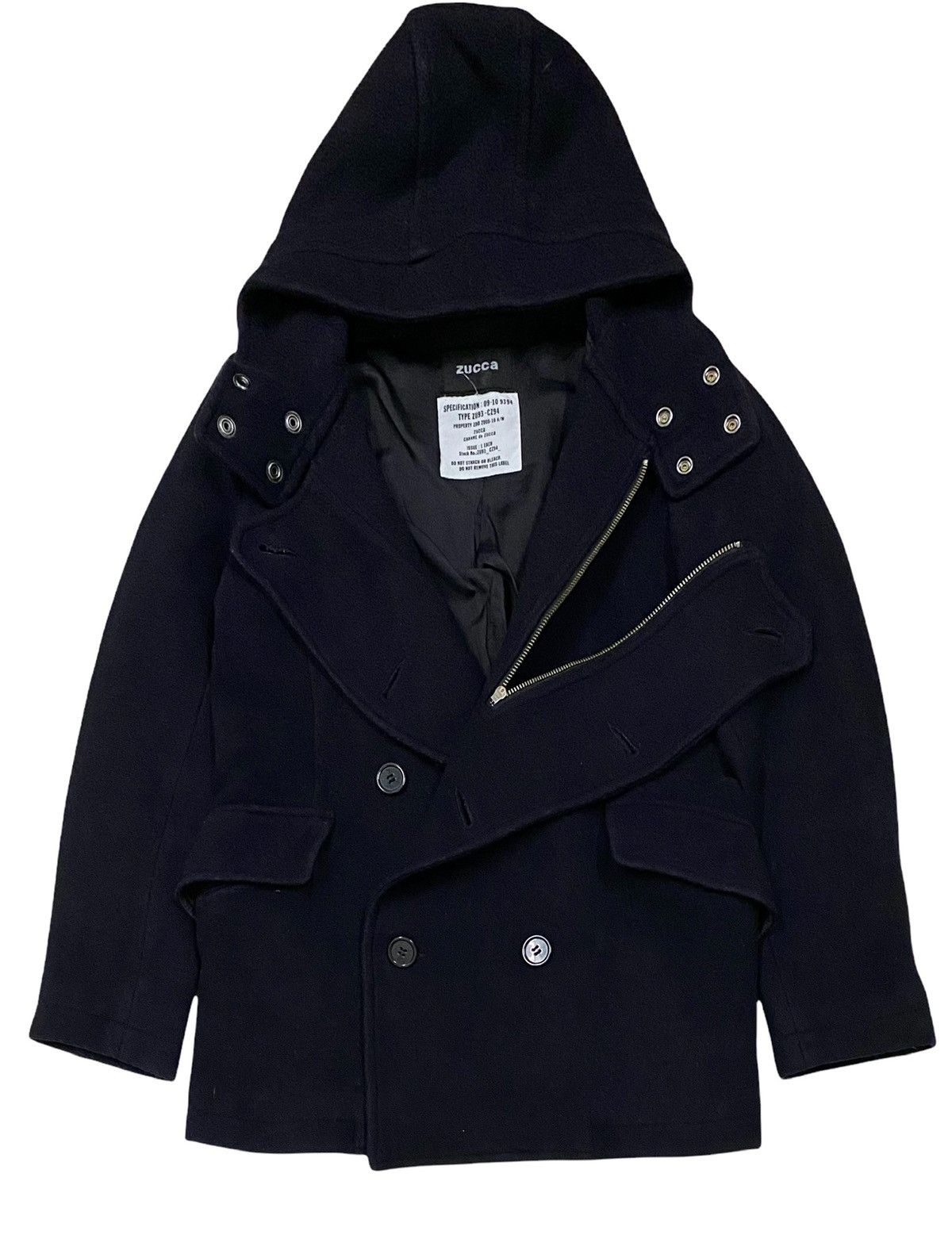 CABANE de ZUCCa × Issey Miyake VTG CABANE DE ZUCCA WOOL BLEND PEACOAT JACKET ISEEY MIYAKE Size US S / EU 44-46 / 1 - 9 Thumbnail
