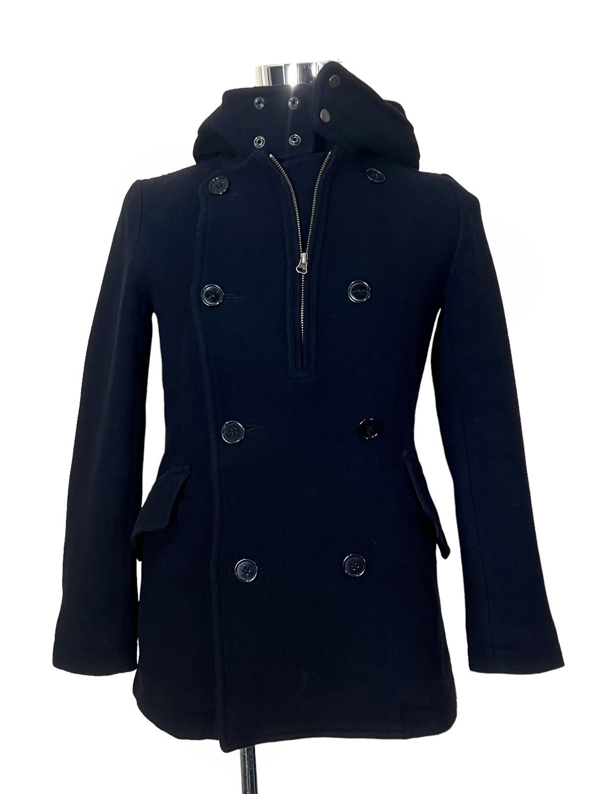 CABANE de ZUCCa × Issey Miyake VTG CABANE DE ZUCCA WOOL BLEND PEACOAT JACKET ISEEY MIYAKE Size US S / EU 44-46 / 1 - 2 Thumbnail