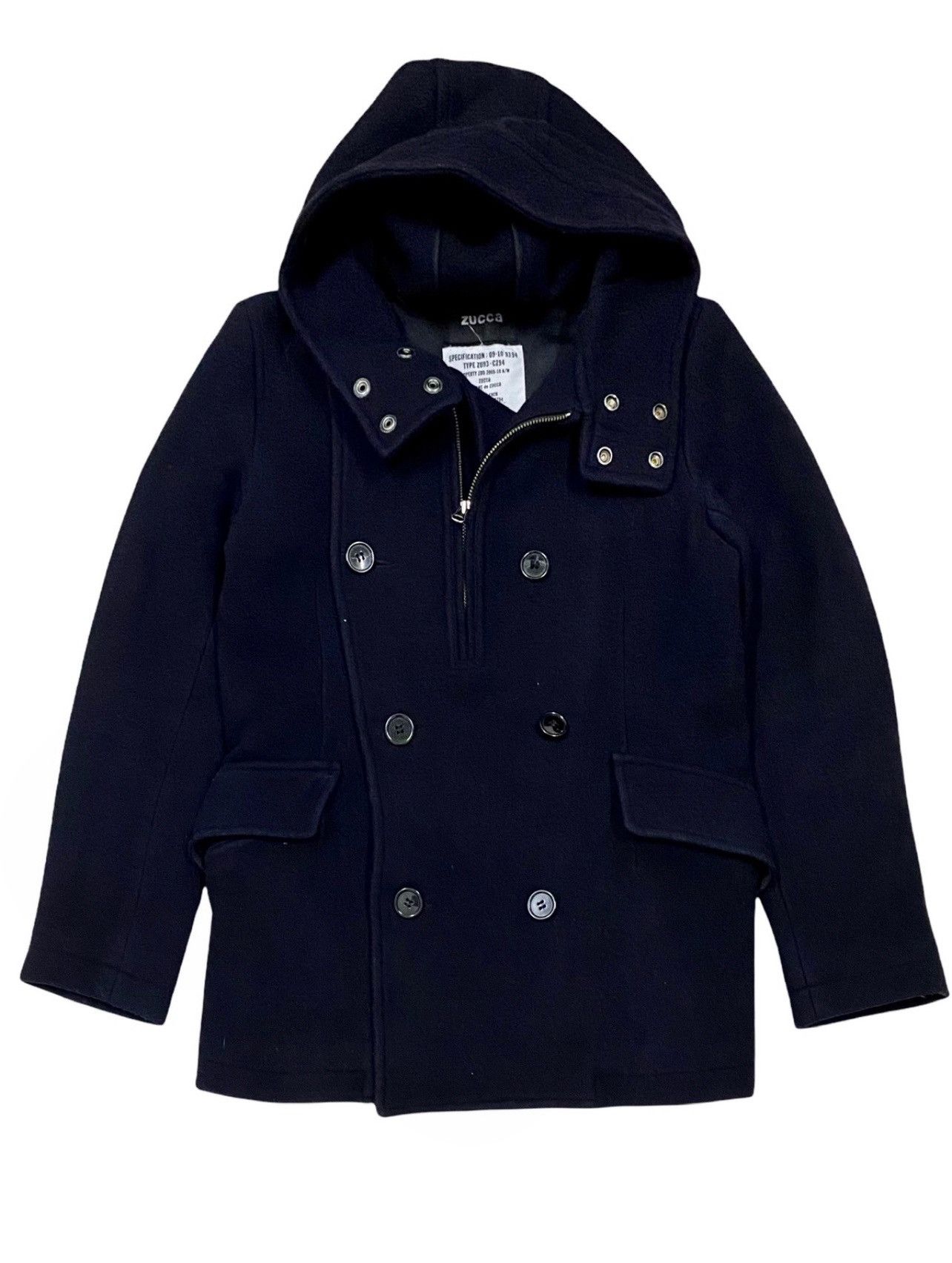 CABANE de ZUCCa × Issey Miyake VTG CABANE DE ZUCCA WOOL BLEND PEACOAT JACKET ISEEY MIYAKE Size US S / EU 44-46 / 1 - 8 Thumbnail
