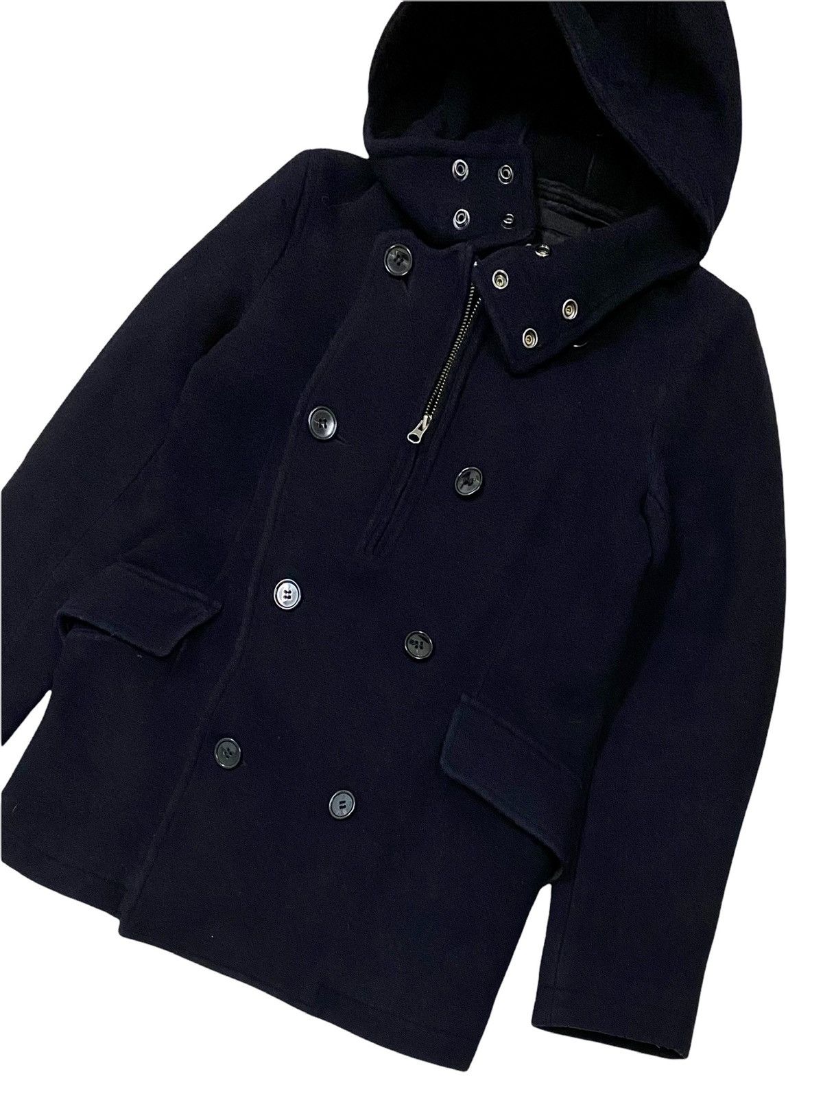CABANE de ZUCCa × Issey Miyake VTG CABANE DE ZUCCA WOOL BLEND PEACOAT JACKET ISEEY MIYAKE Size US S / EU 44-46 / 1 - 11 Thumbnail