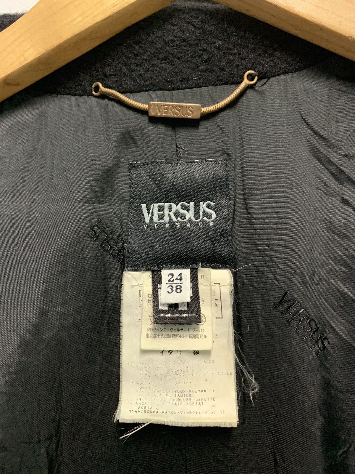 Versace × Versus Versace × Vintage ☃️ Versace Jacket Black Chester Coat Wool Long Waist Pocket Size US S / EU 44-46 / 1 - 5 Thumbnail