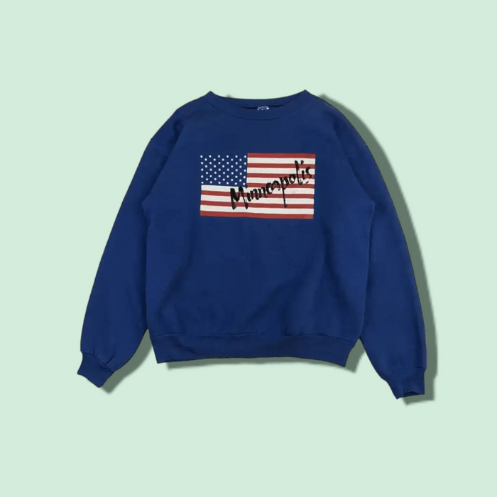 Vintage Vintage 90's RUSSELL Minneapolis US Flag Jumper Sweatshirt Grailed