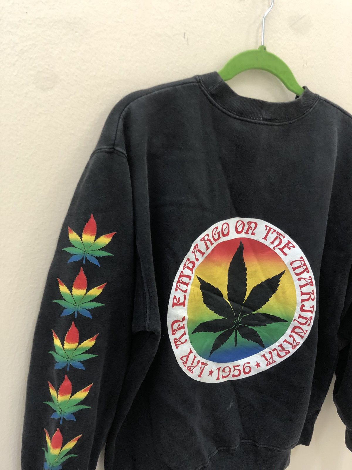 Bob Marley × Roots Merry Garden MARIJUANA Sweatshirt big print Rasta canabis Size US M / EU 48-50 / 2 - 4 Thumbnail