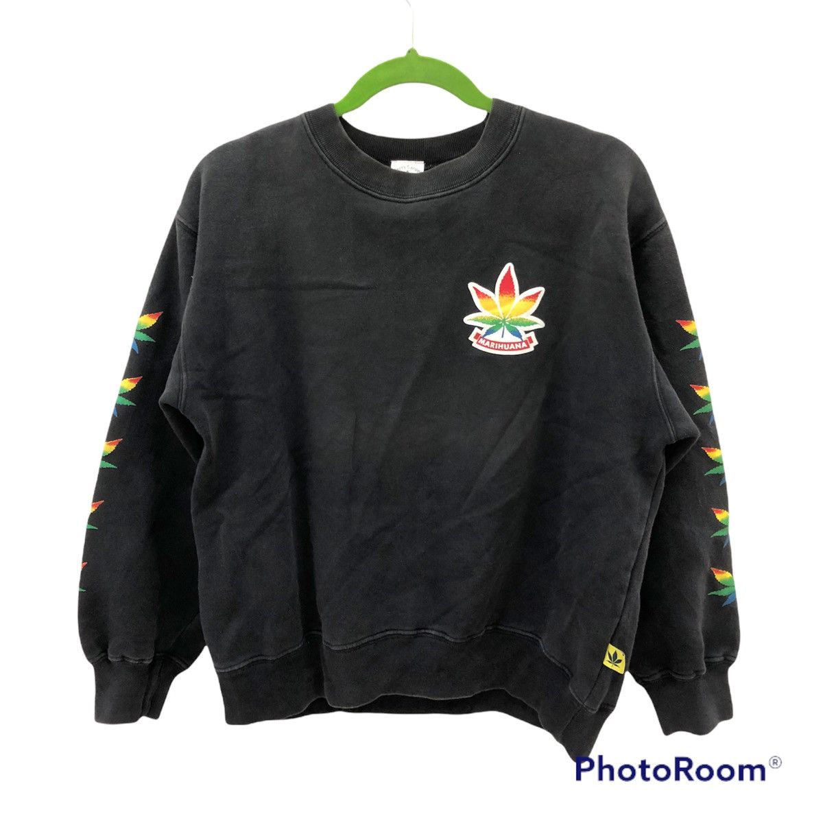 Bob Marley × Roots Merry Garden MARIJUANA Sweatshirt big print Rasta canabis Size US M / EU 48-50 / 2 - 2 Thumbnail