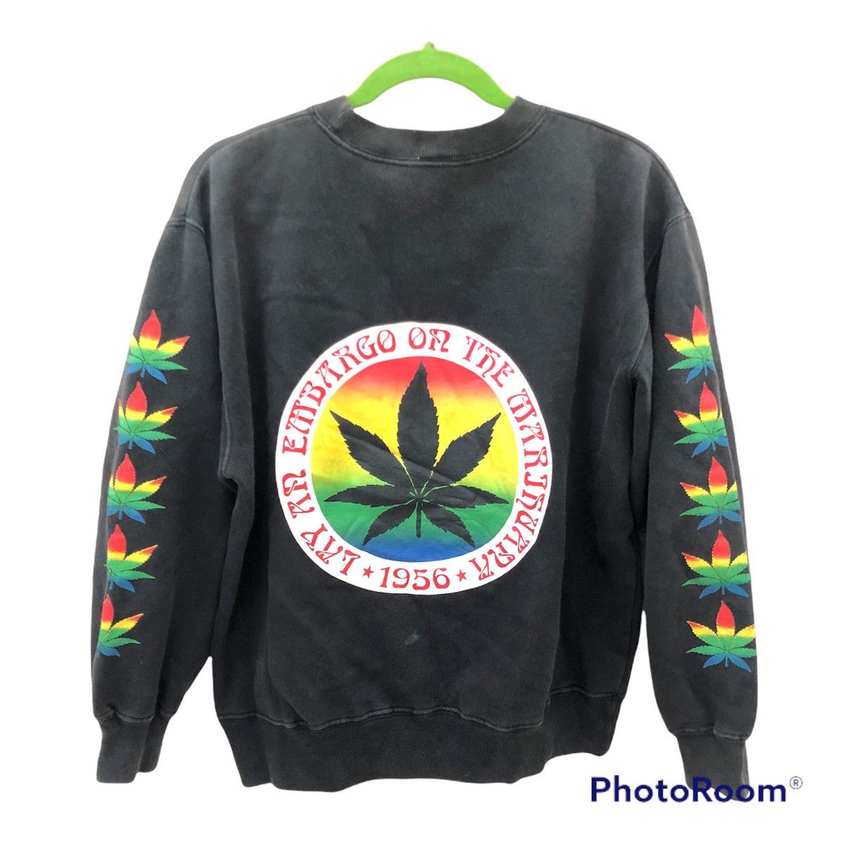 Bob Marley × Roots Merry Garden MARIJUANA Sweatshirt big print Rasta canabis Size US M / EU 48-50 / 2 - 1 Thumbnail