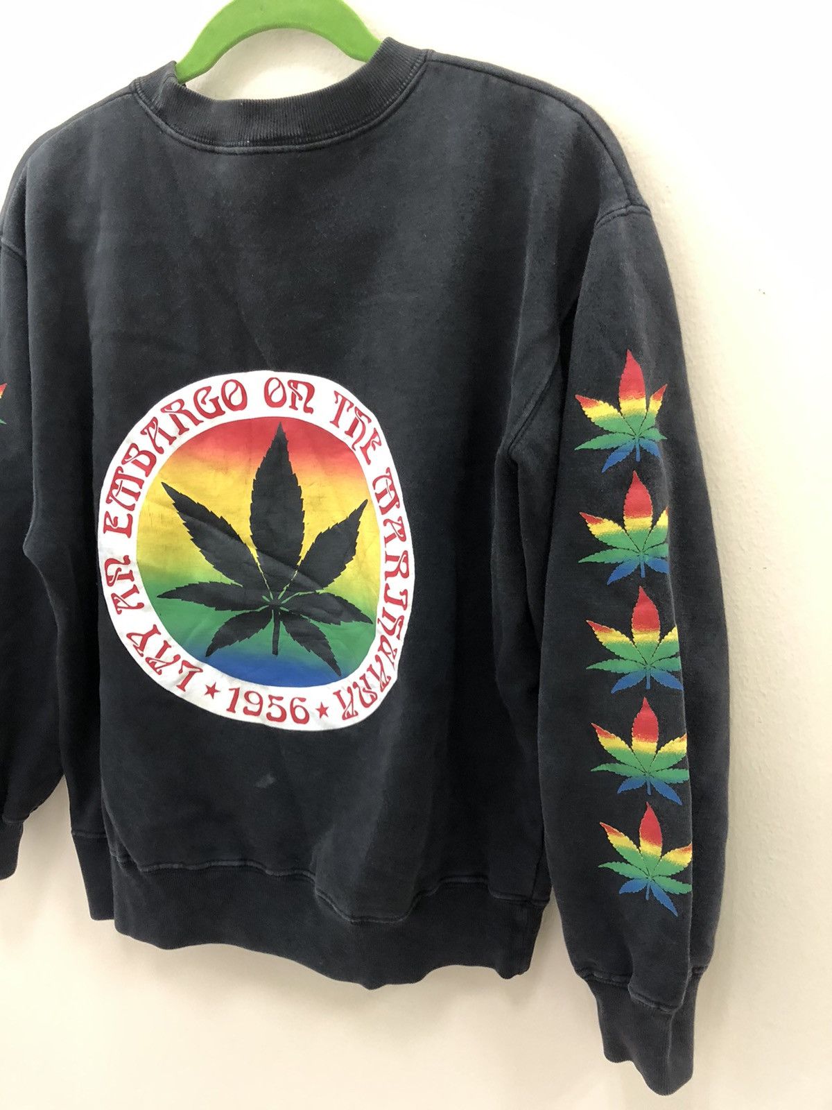 Bob Marley × Roots Merry Garden MARIJUANA Sweatshirt big print Rasta canabis Size US M / EU 48-50 / 2 - 5 Thumbnail