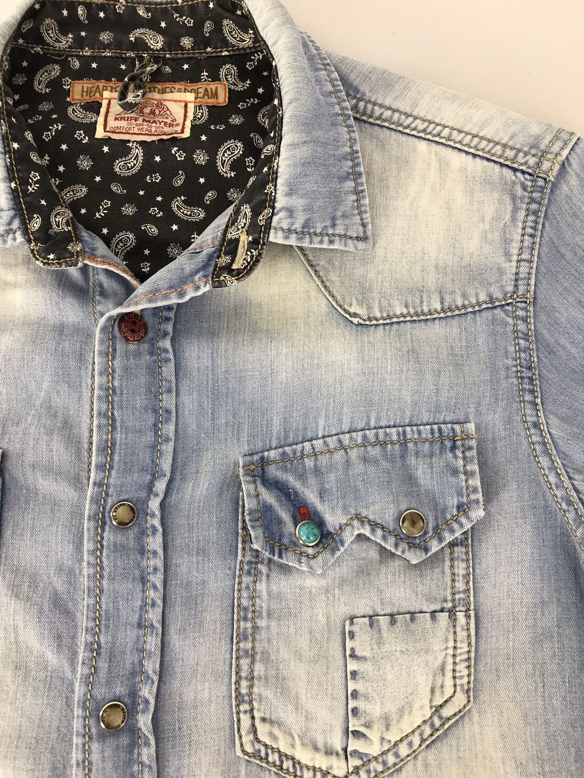 Vintage Vintage Kriff Mayer Distressed Snap Button Western Design Size US M / EU 48-50 / 2 - 5 Thumbnail