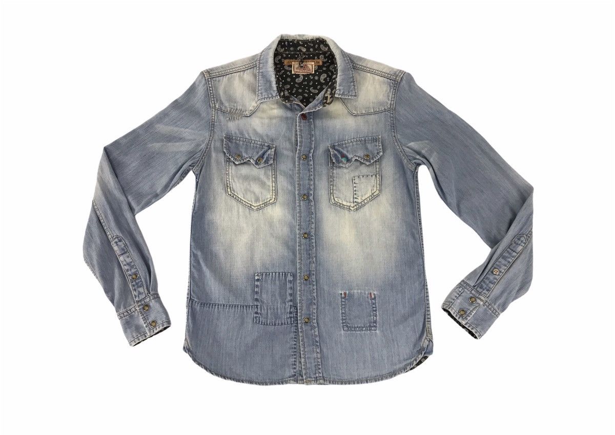 Vintage Vintage Kriff Mayer Distressed Snap Button Western Design Size US M / EU 48-50 / 2 - 1 Thumbnail