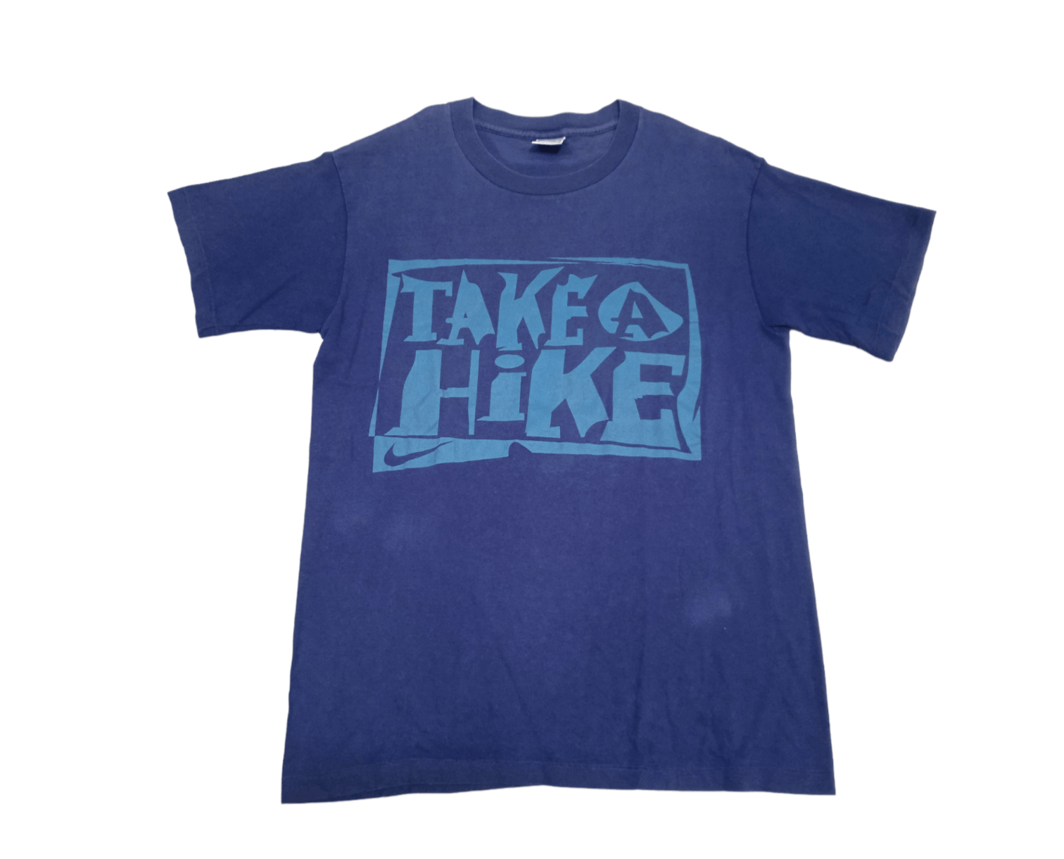 Nike Vintage 90s Nike Take a Hike T-Shirt Grey Tag Size US M / EU 48-50 / 2 - 1 Thumbnail