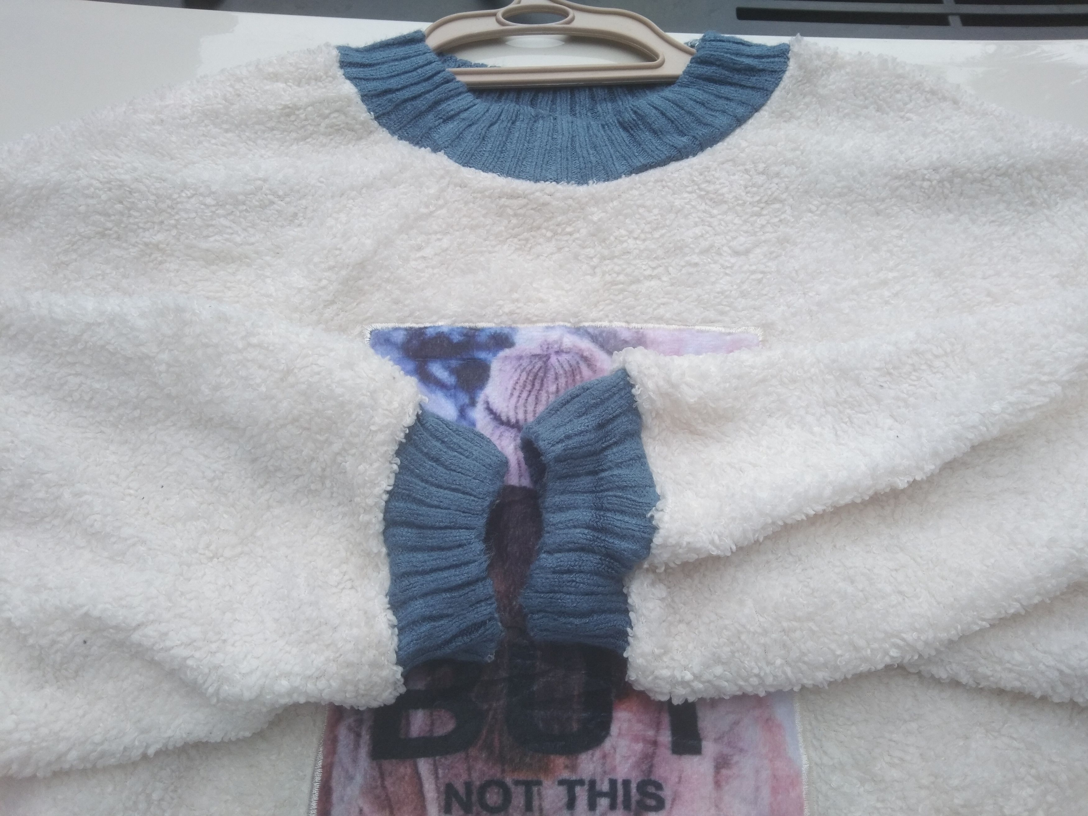 Aran Isles Knitwear × Japanese Brand JAPANESE BRAND KNITT & FLEECE BLEND SWEATER Size M / US 6-8 / IT 42-44 - 3 Thumbnail