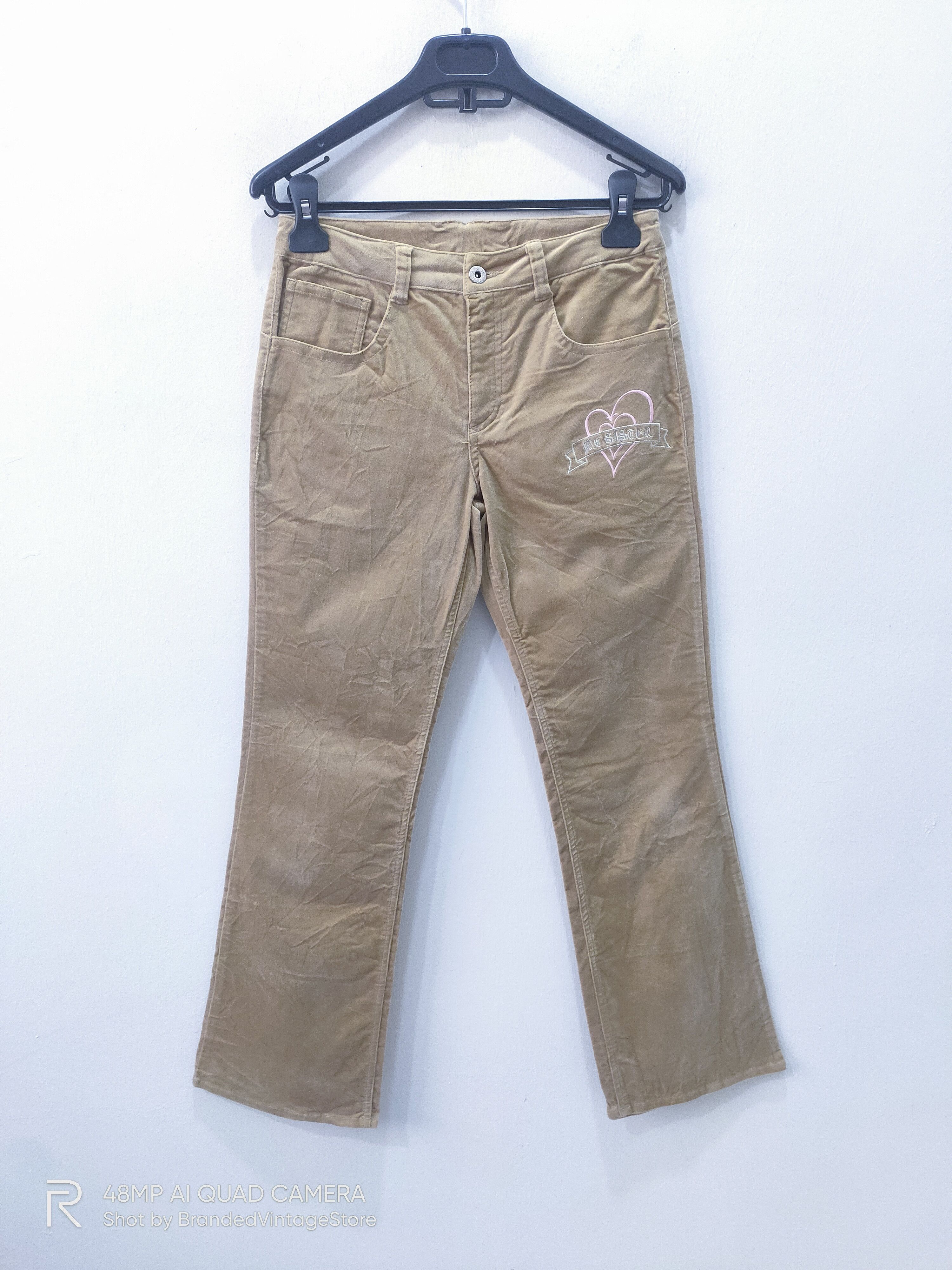 S/STERE × Velvet MY SISTER Women Embroidery Velvet Flare Trouser Denim Pants Size 28" / US 6 / IT 42 - 1 Thumbnail