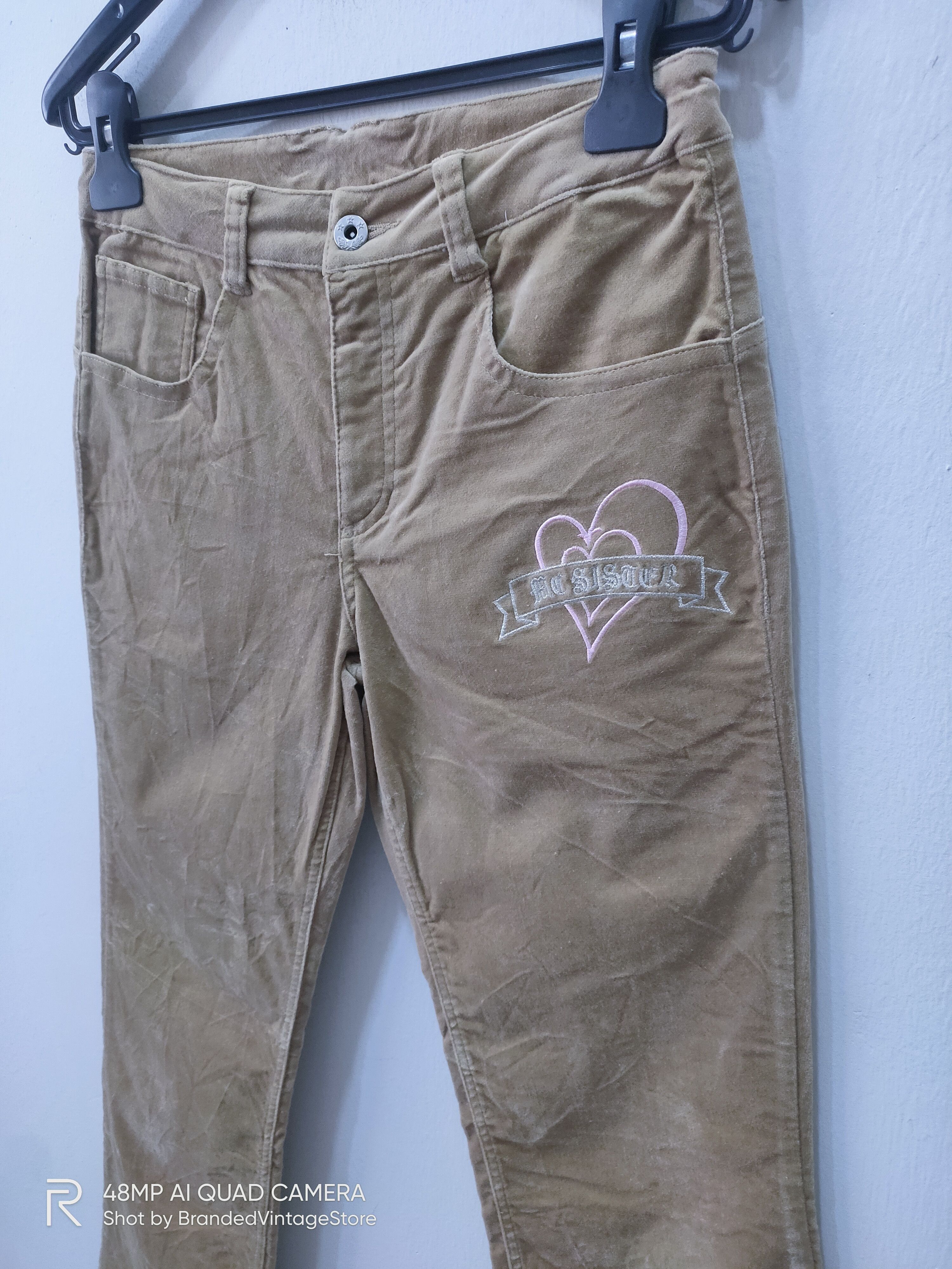 S/STERE × Velvet MY SISTER Women Embroidery Velvet Flare Trouser Denim Pants Size 28" / US 6 / IT 42 - 9 Thumbnail