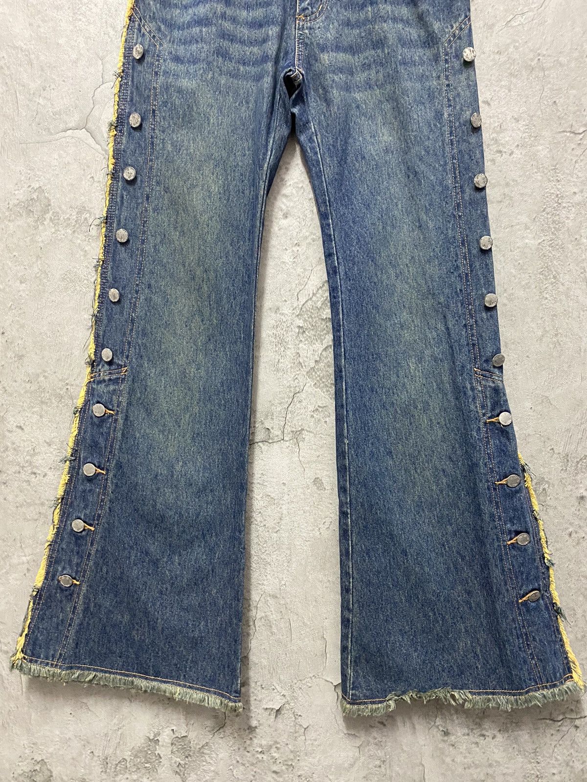 Designer × Japanese Brand × Vintage Jouer Aux Echecs Japan Button Up Flared Denim Vintage Size US 29 - 5 Thumbnail