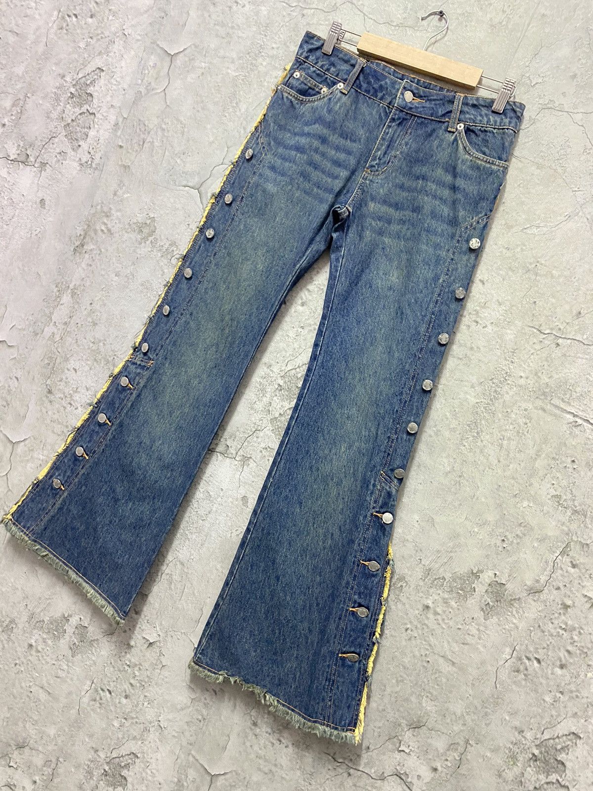 Designer × Japanese Brand × Vintage Jouer Aux Echecs Japan Button Up Flared Denim Vintage Size US 29 - 3 Thumbnail