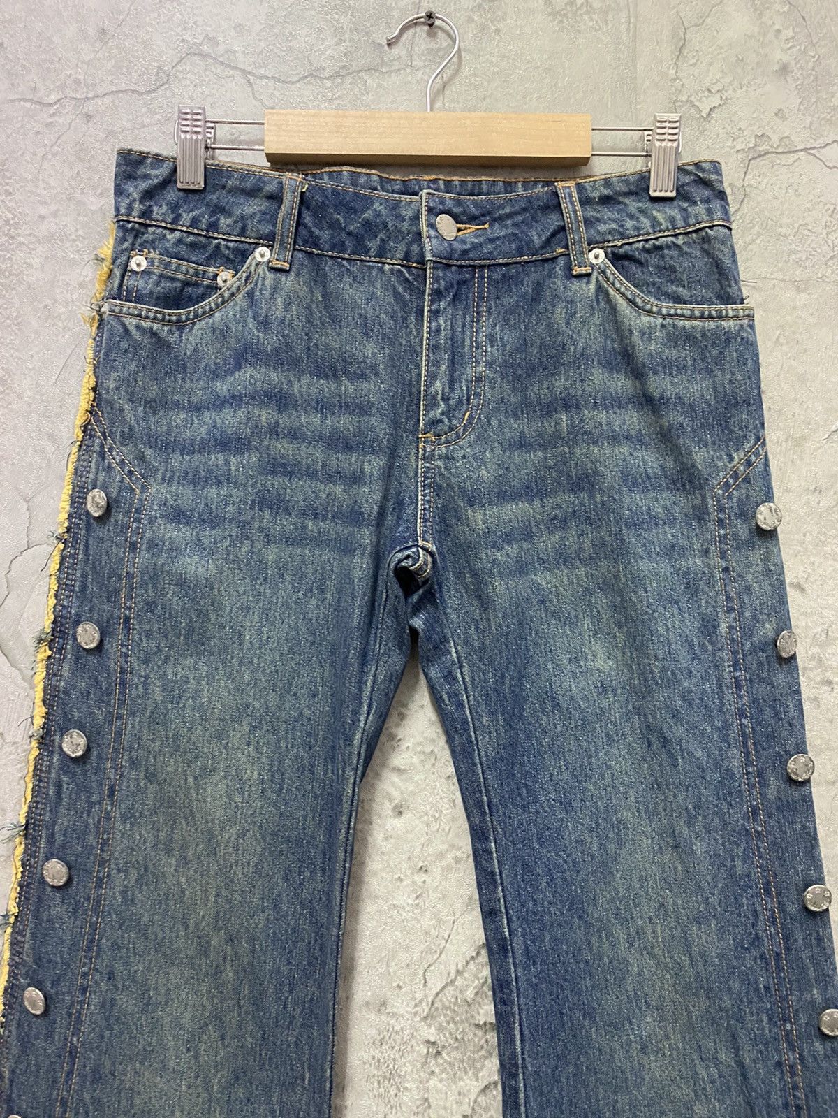 Designer × Japanese Brand × Vintage Jouer Aux Echecs Japan Button Up Flared Denim Vintage Size US 29 - 4 Thumbnail