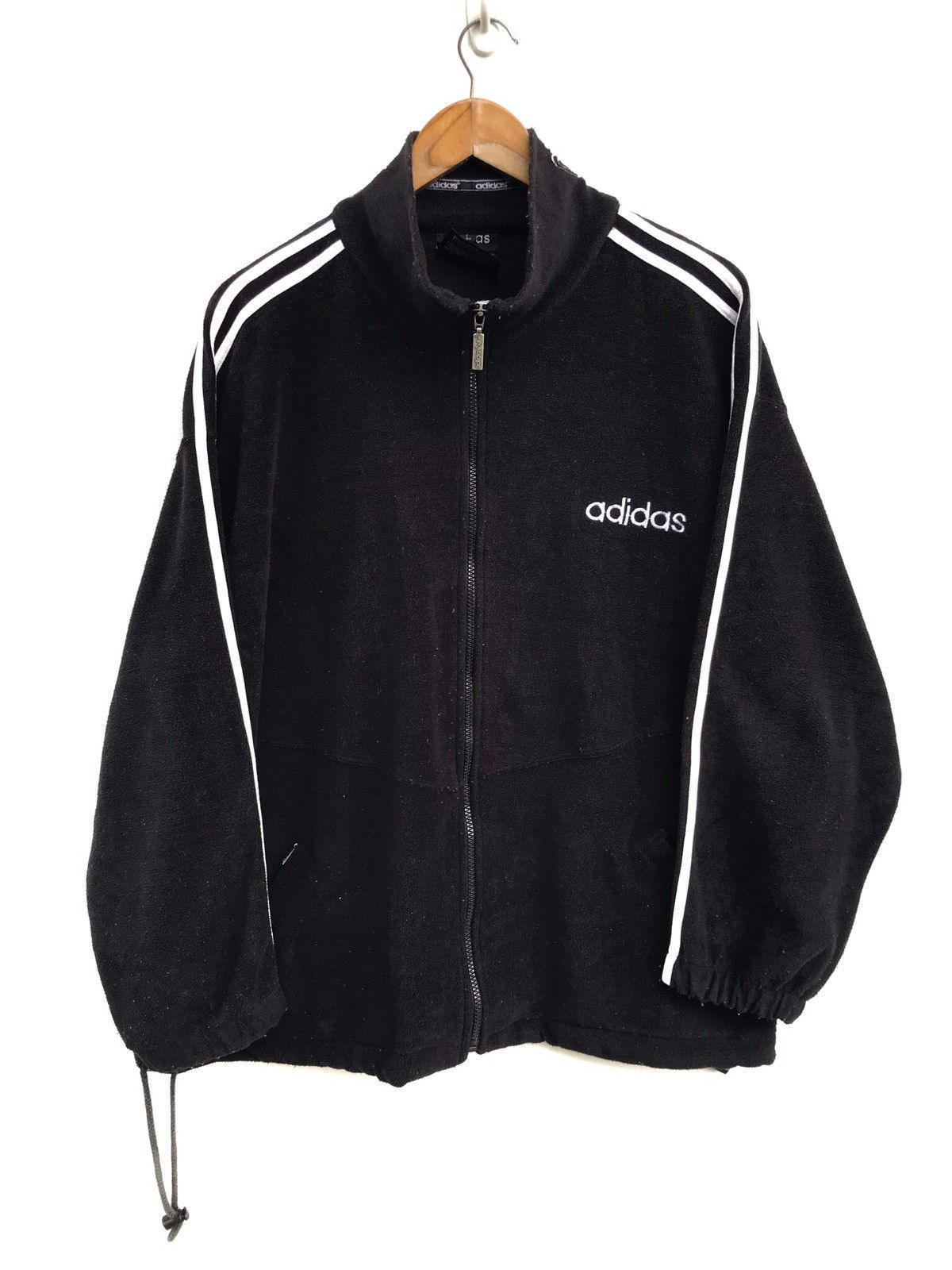 Adidas Vintage 90s Adidas Fleece Big Logo Zipper jacket Size US L / EU 52-54 / 3 - 2 Thumbnail