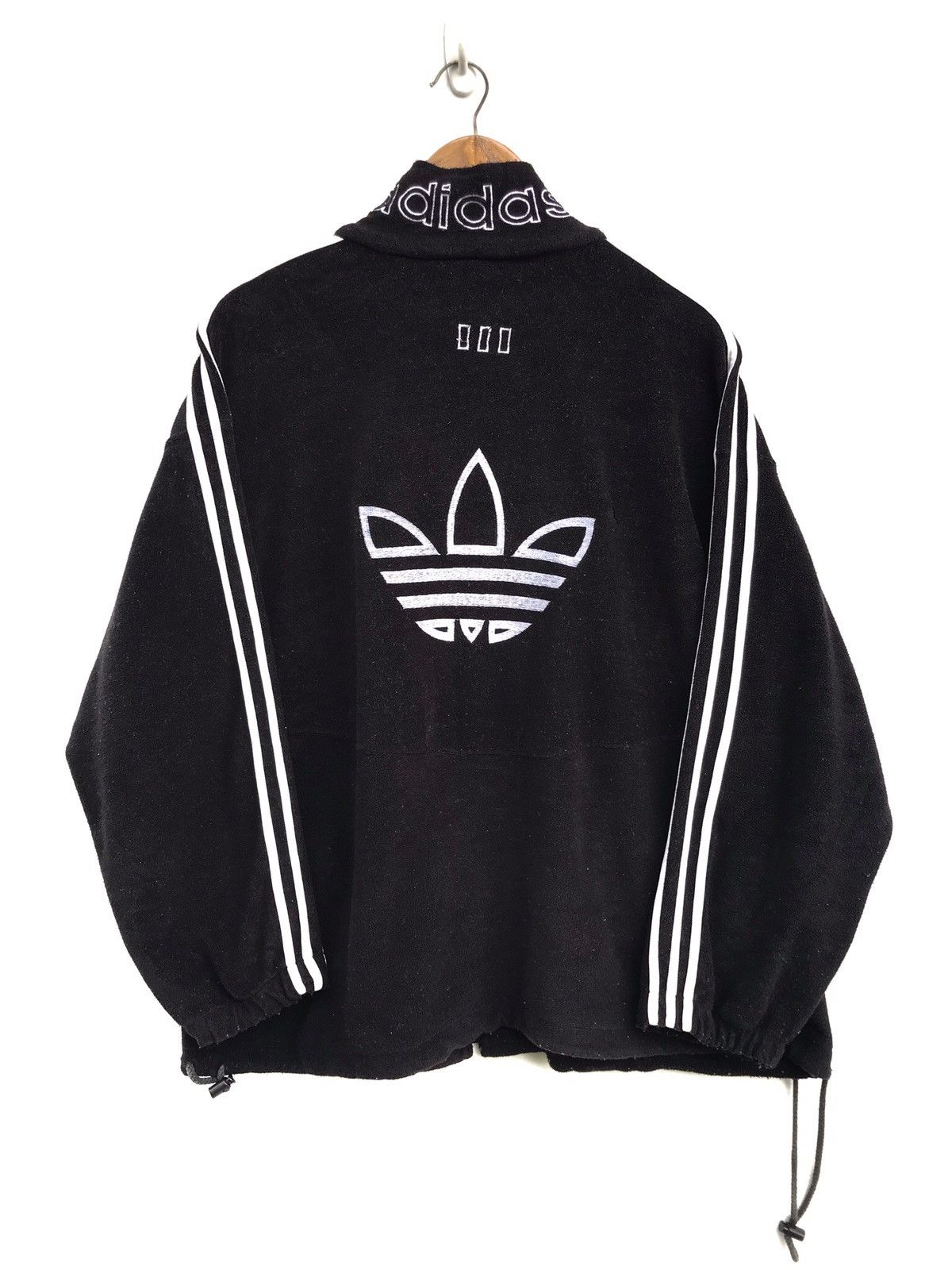 Adidas Vintage 90s Adidas Fleece Big Logo Zipper jacket Size US L / EU 52-54 / 3 - 1 Thumbnail