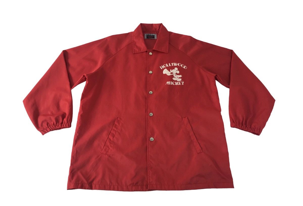 Mickey Mouse × Vintage Vtg Jacket Hollywood Mickey Big Logo Back Side Snap Button Size US XL / EU 56 / 4 - 1 Thumbnail
