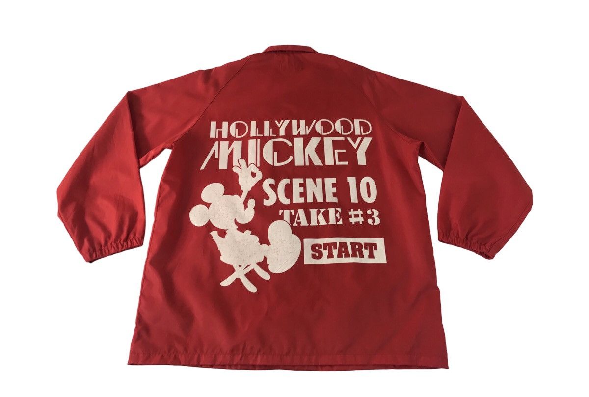 Mickey Mouse × Vintage Vtg Jacket Hollywood Mickey Big Logo Back Side Snap Button Size US XL / EU 56 / 4 - 2 Thumbnail
