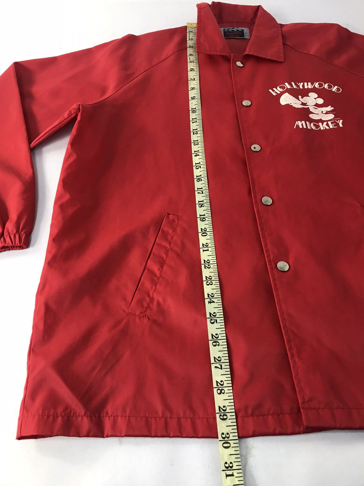Mickey Mouse × Vintage Vtg Jacket Hollywood Mickey Big Logo Back Side Snap Button Size US XL / EU 56 / 4 - 11 Thumbnail