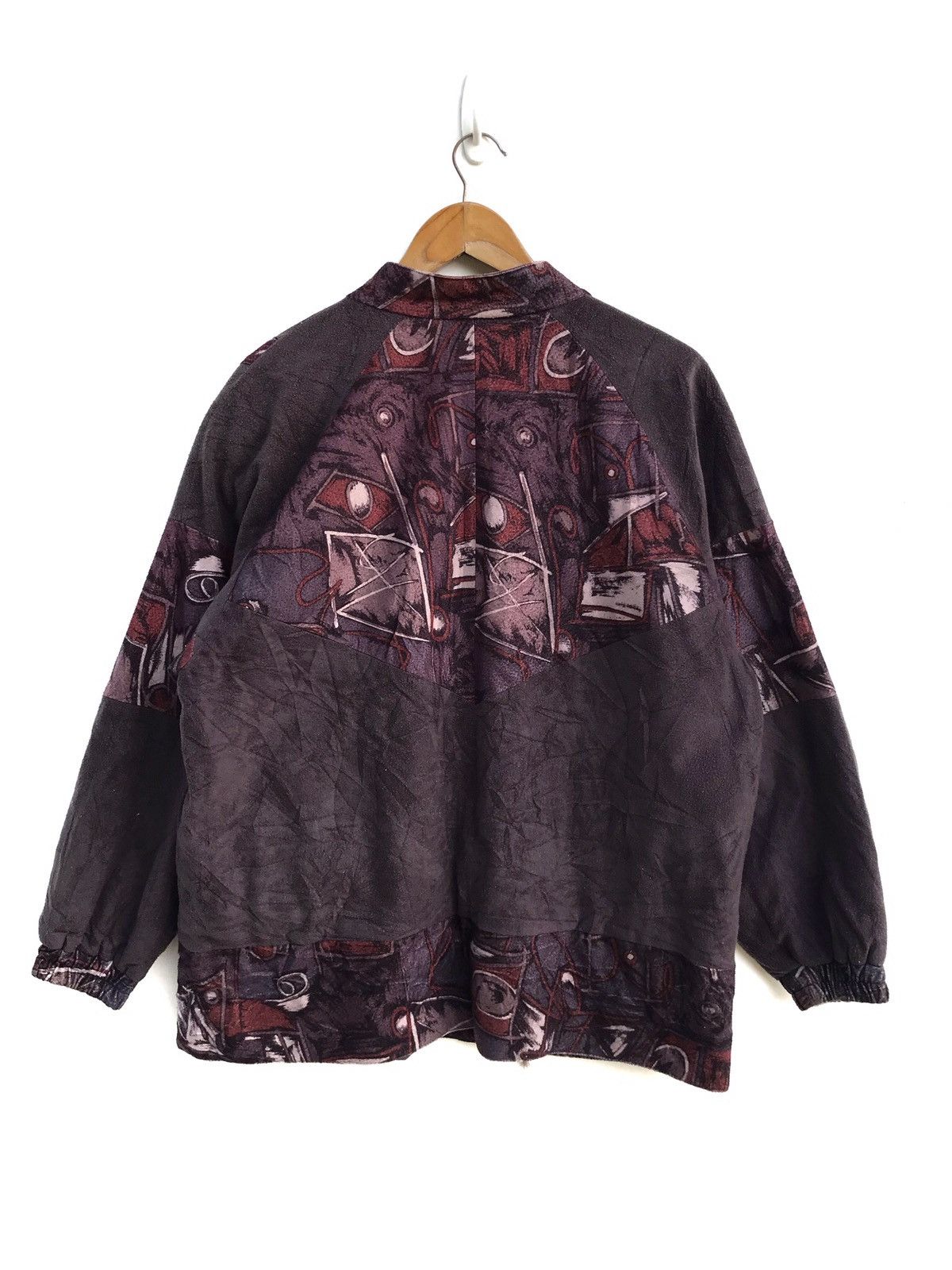 Art Comes First × Japanese Brand Japanese Brand Sophisticated Patchwork Fleece Bomber Jacket Size US M / EU 48-50 / 2 - 3 Thumbnail