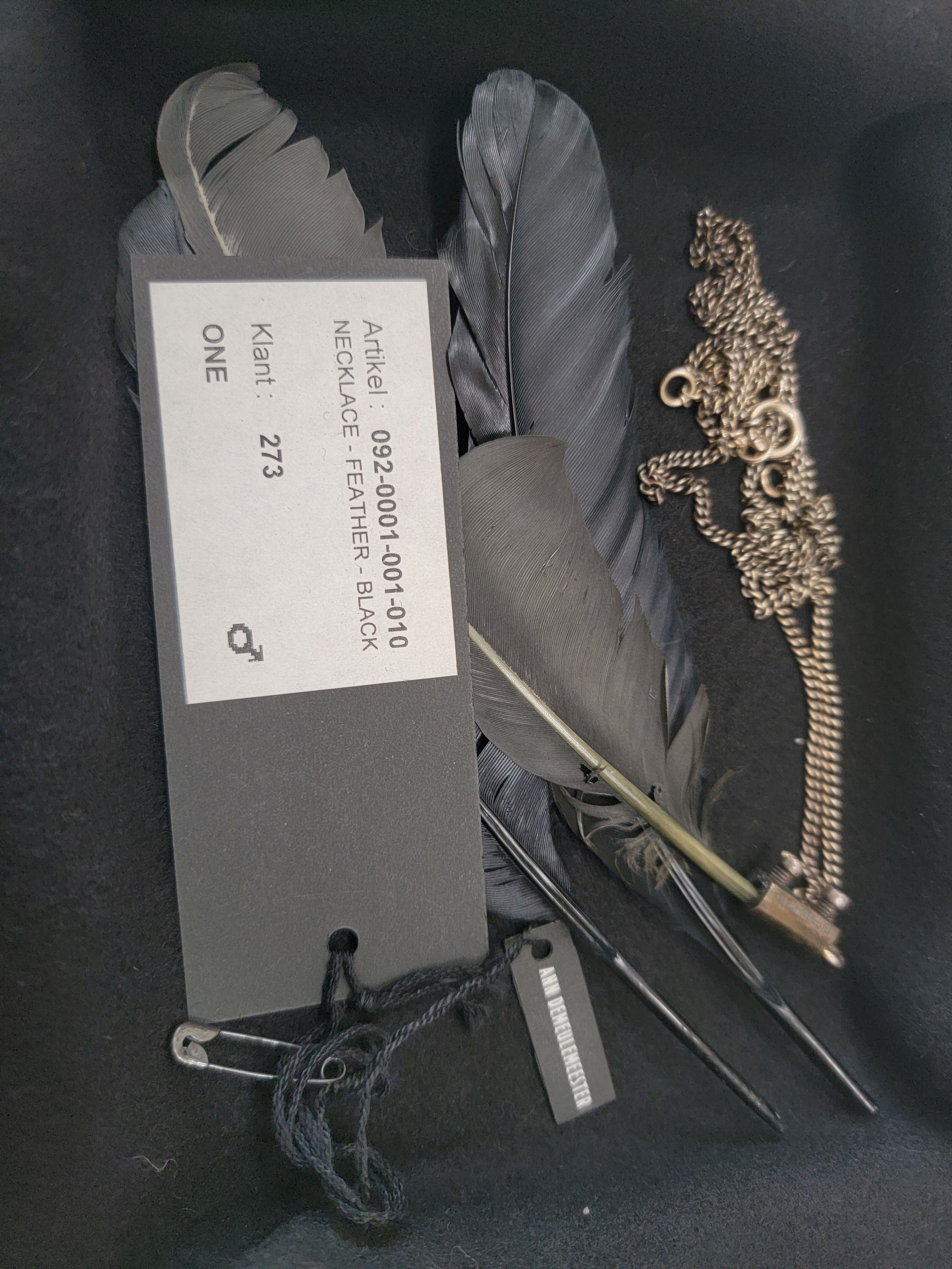 Ann Demeulemeester Ann Demeulemeester Silver Necklace Black Feather Size ONE SIZE - 2 Thumbnail