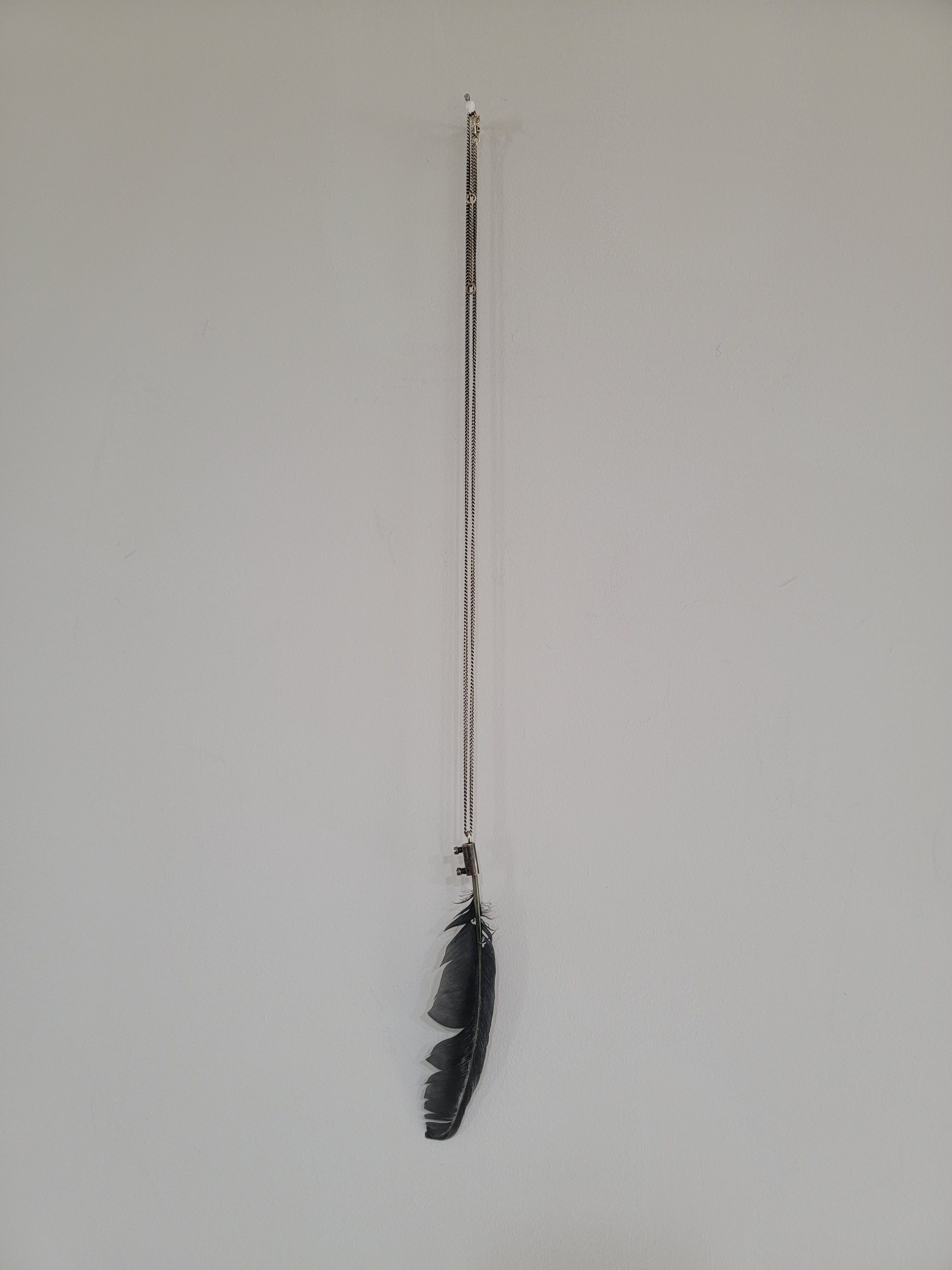 Ann Demeulemeester Ann Demeulemeester Silver Necklace Black Feather Size ONE SIZE - 1 Thumbnail