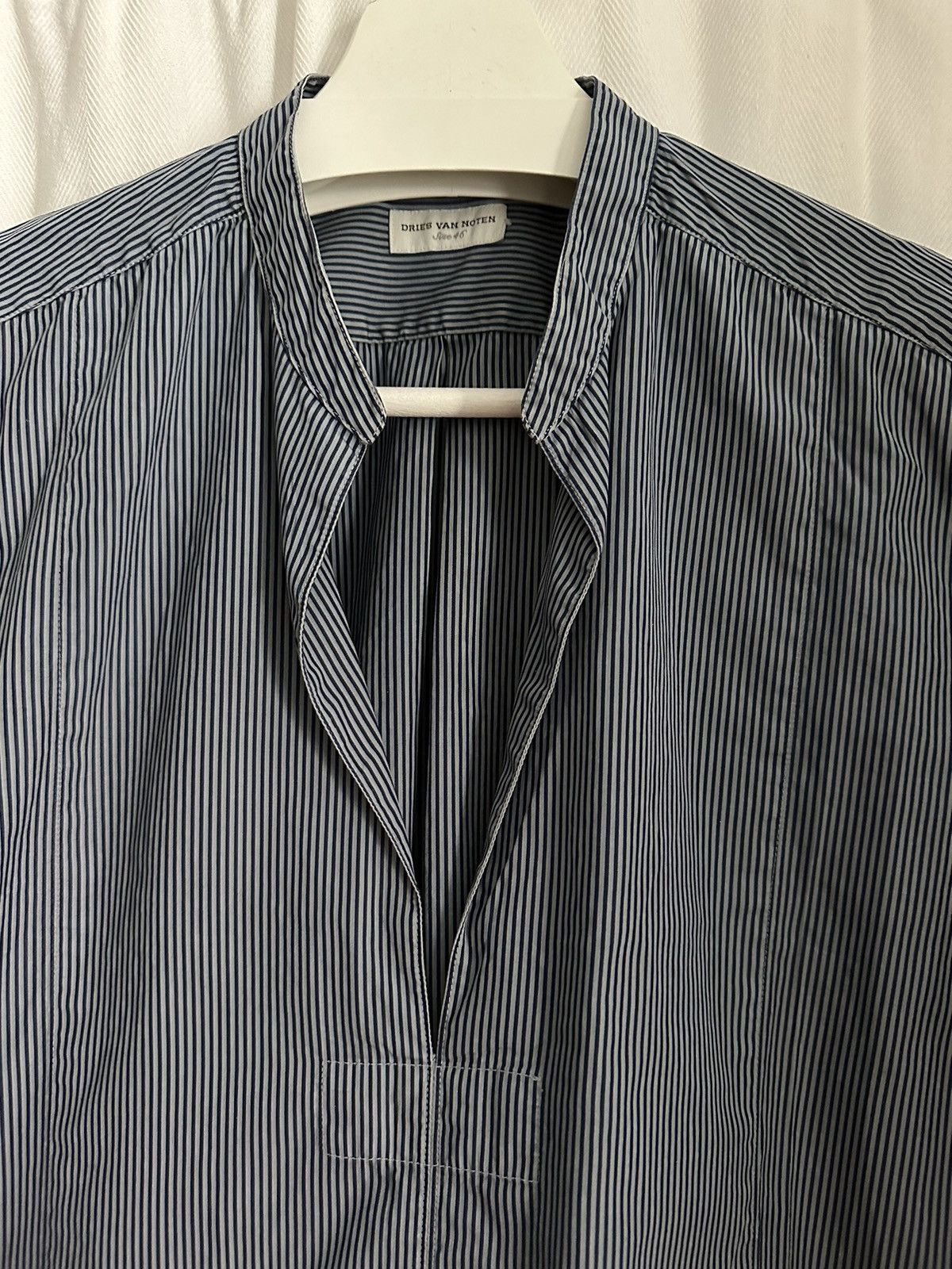 Dries Van Noten Dries Van Noten Pinstripe Poplin Popover Tunic Size US S / EU 44-46 / 1 - 2 Thumbnail