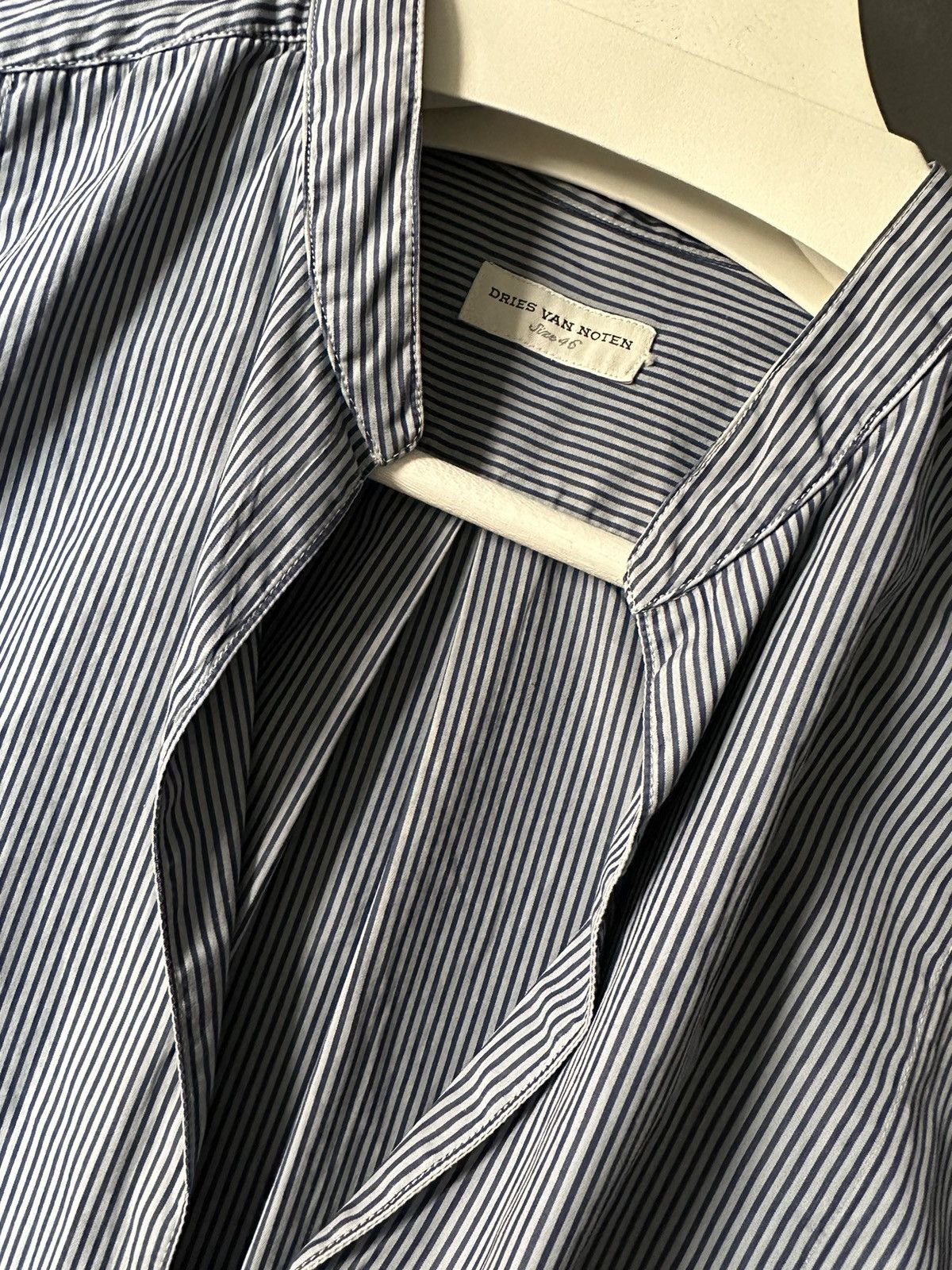 Dries Van Noten Dries Van Noten Pinstripe Poplin Popover Tunic Size US S / EU 44-46 / 1 - 8 Thumbnail