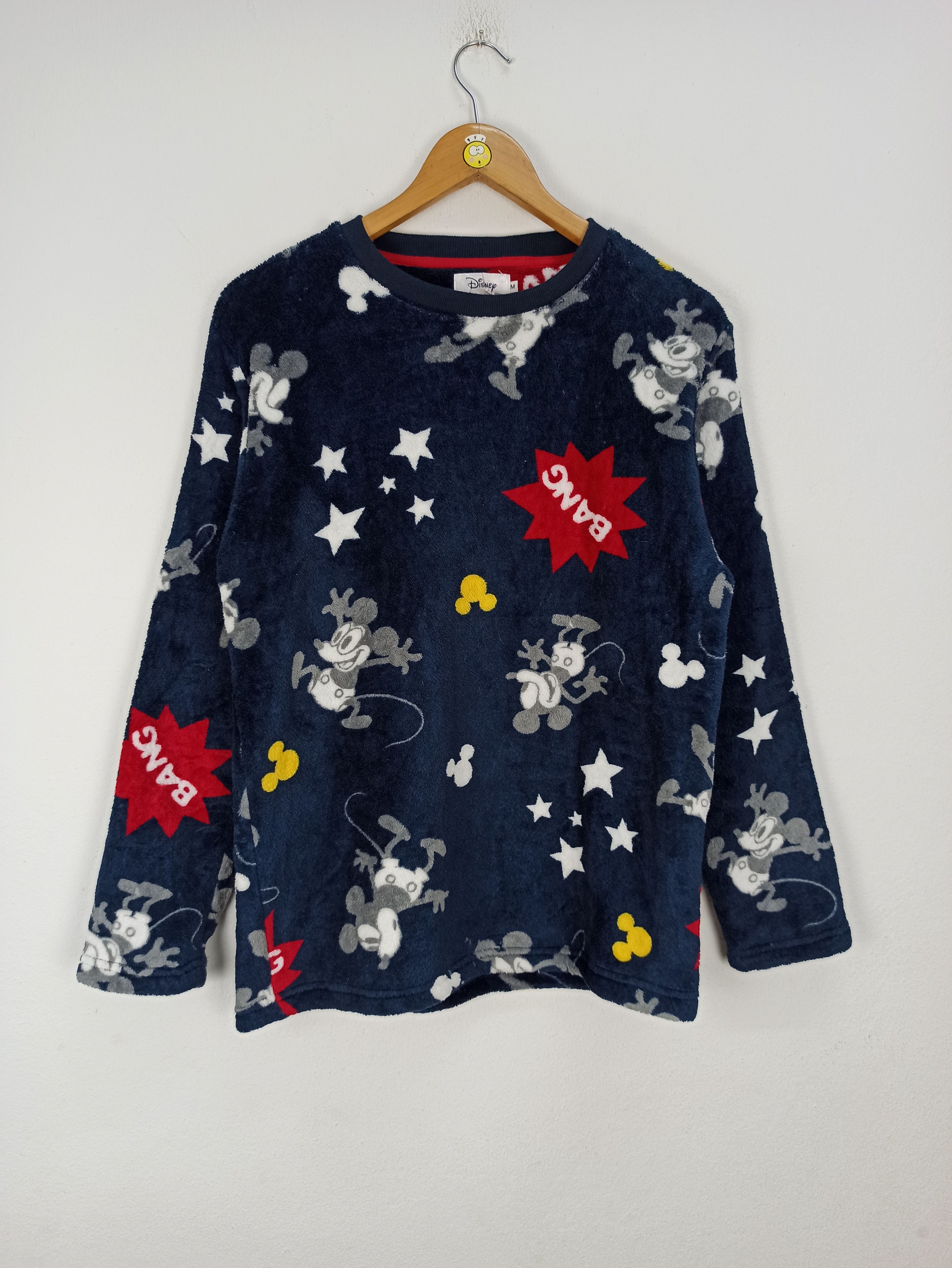 Disney 🔥STEALS🔥 Mickey Full Print Fleece Velvet Sweater Jumper Size US M / EU 48-50 / 2 - 1 Thumbnail