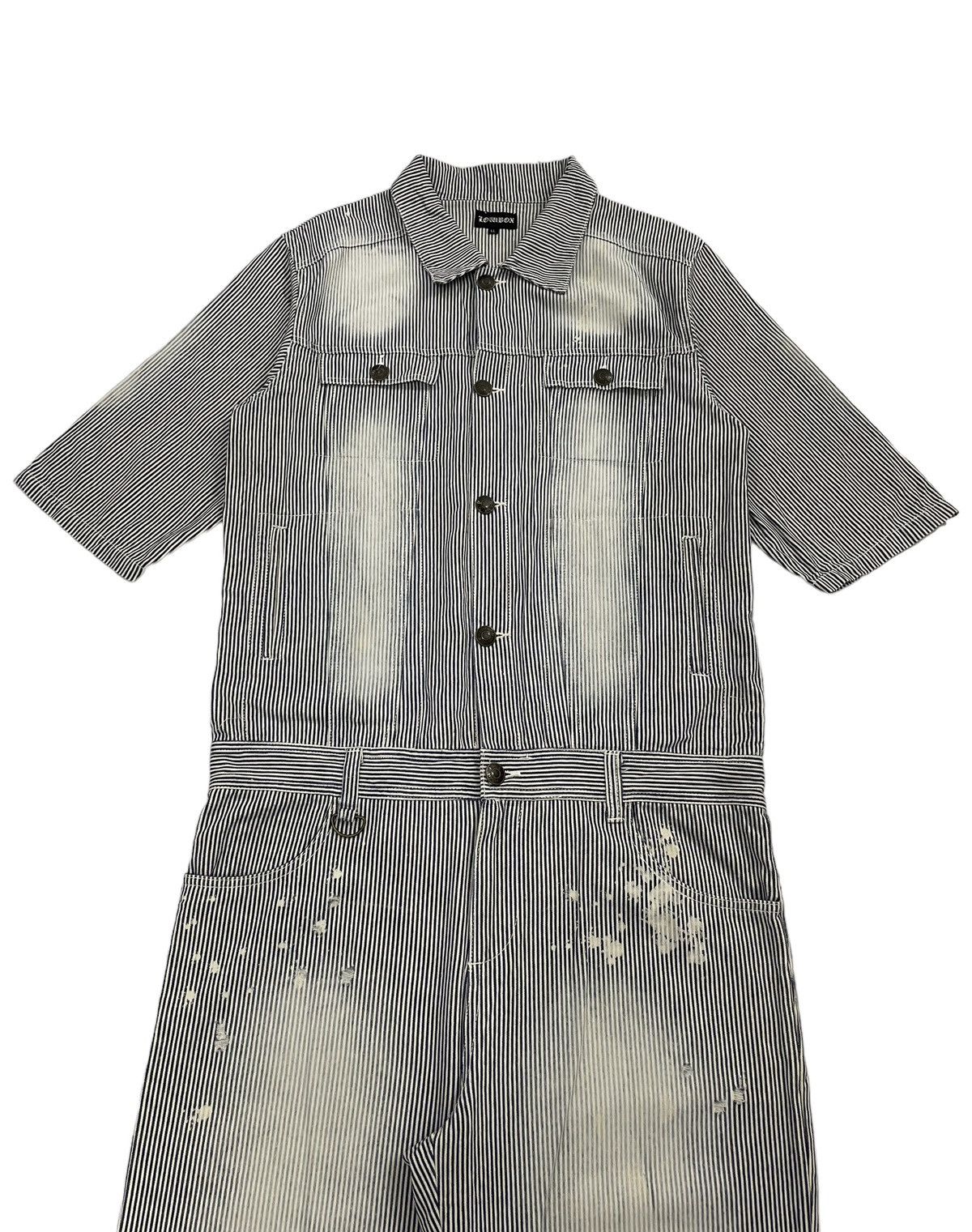 Japanese Brand × Seditionaries Vintage Lowbox Japan Overall Jumpsuit Hickory Painter Punk Size US 39 - 7 Thumbnail