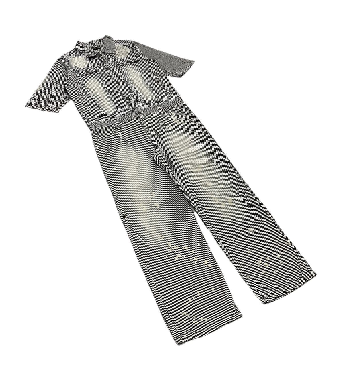 Japanese Brand × Seditionaries Vintage Lowbox Japan Overall Jumpsuit Hickory Painter Punk Size US 39 - 3 Thumbnail