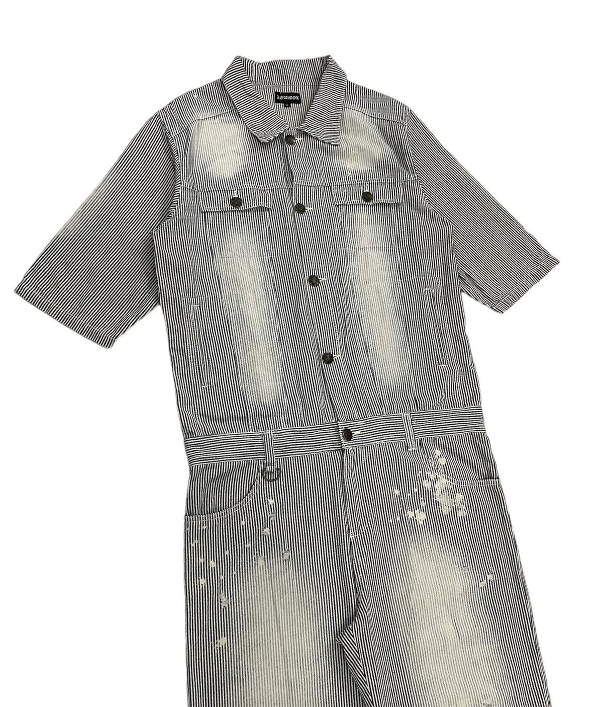 Japanese Brand × Seditionaries Vintage Lowbox Japan Overall Jumpsuit Hickory Painter Punk Size US 39 - 1 Thumbnail