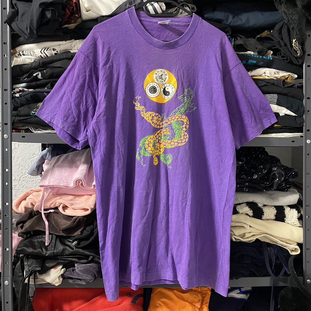 VINTAGE 90s JAPANESE STYLE DRAGON AND SNAKE FOTL T SHIRT