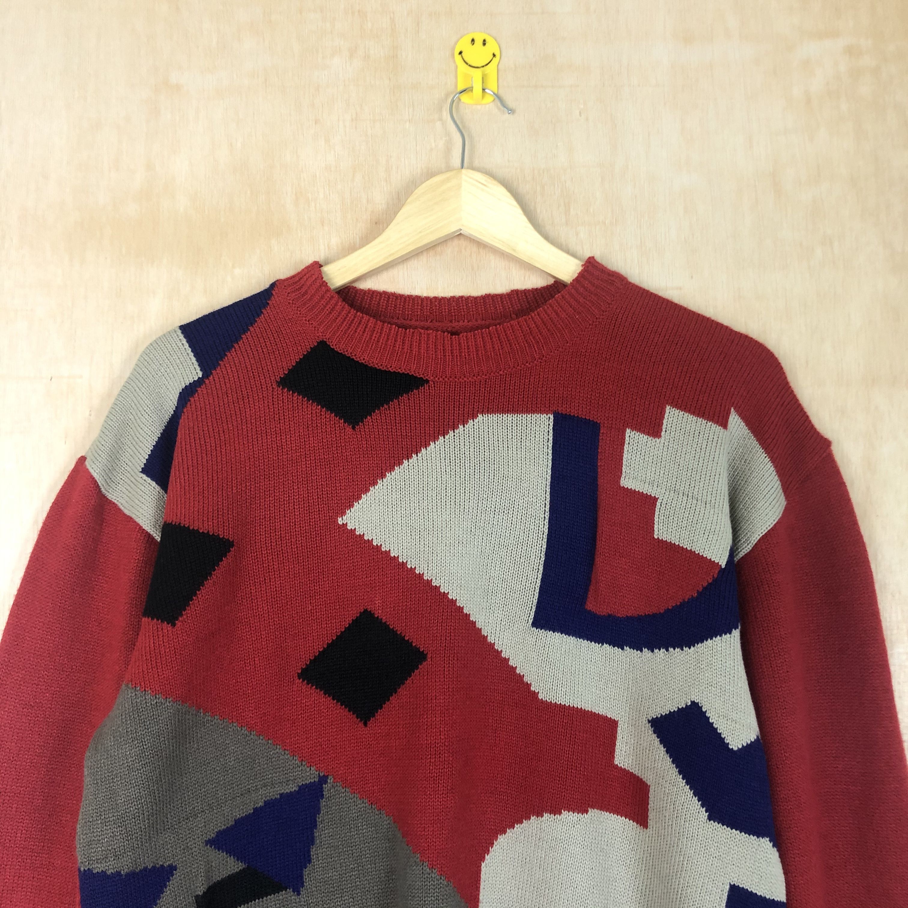 Homespun Knitwear DLL Japan art Red Black Knitwear Sweatshirt #c015 Size US S / EU 44-46 / 1 - 3 Thumbnail