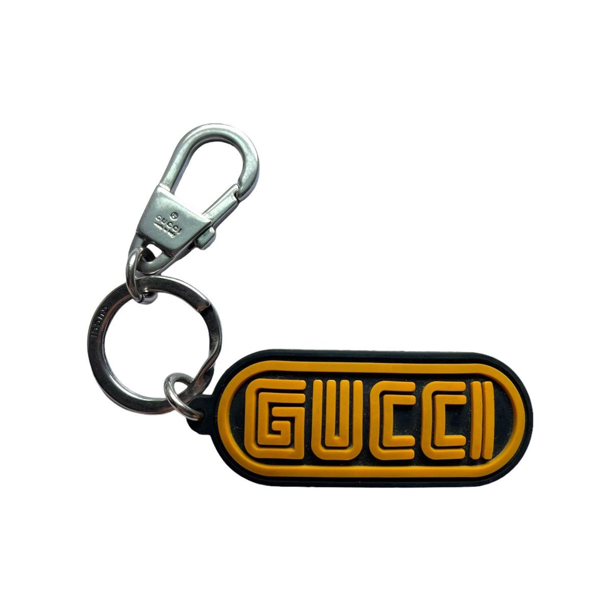image of Gucci Techno Logo Keychain in Yellow, Men's