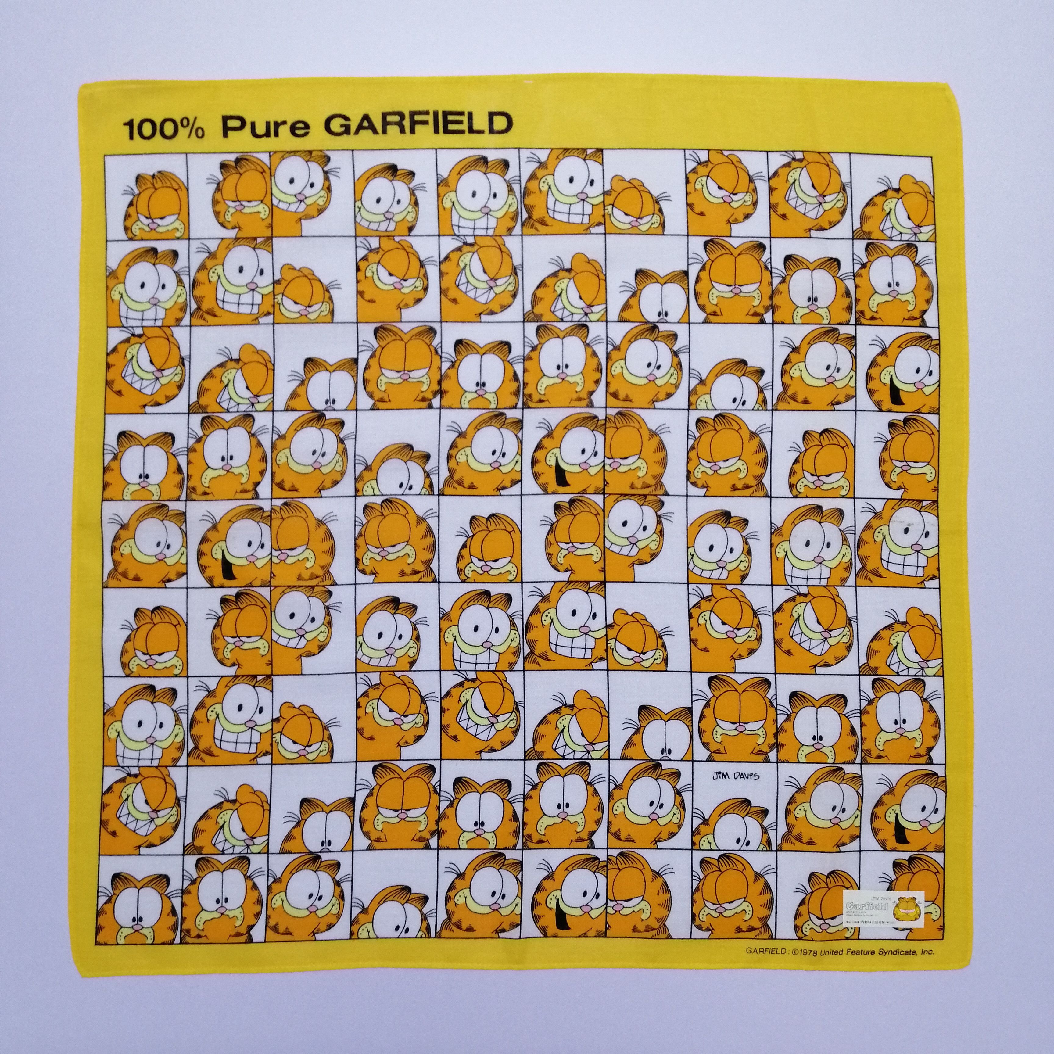 Vintage Vintage Garfield Handkerchief/Neckerchief/Bandana-KD1103 Size ONE SIZE - 3 Thumbnail