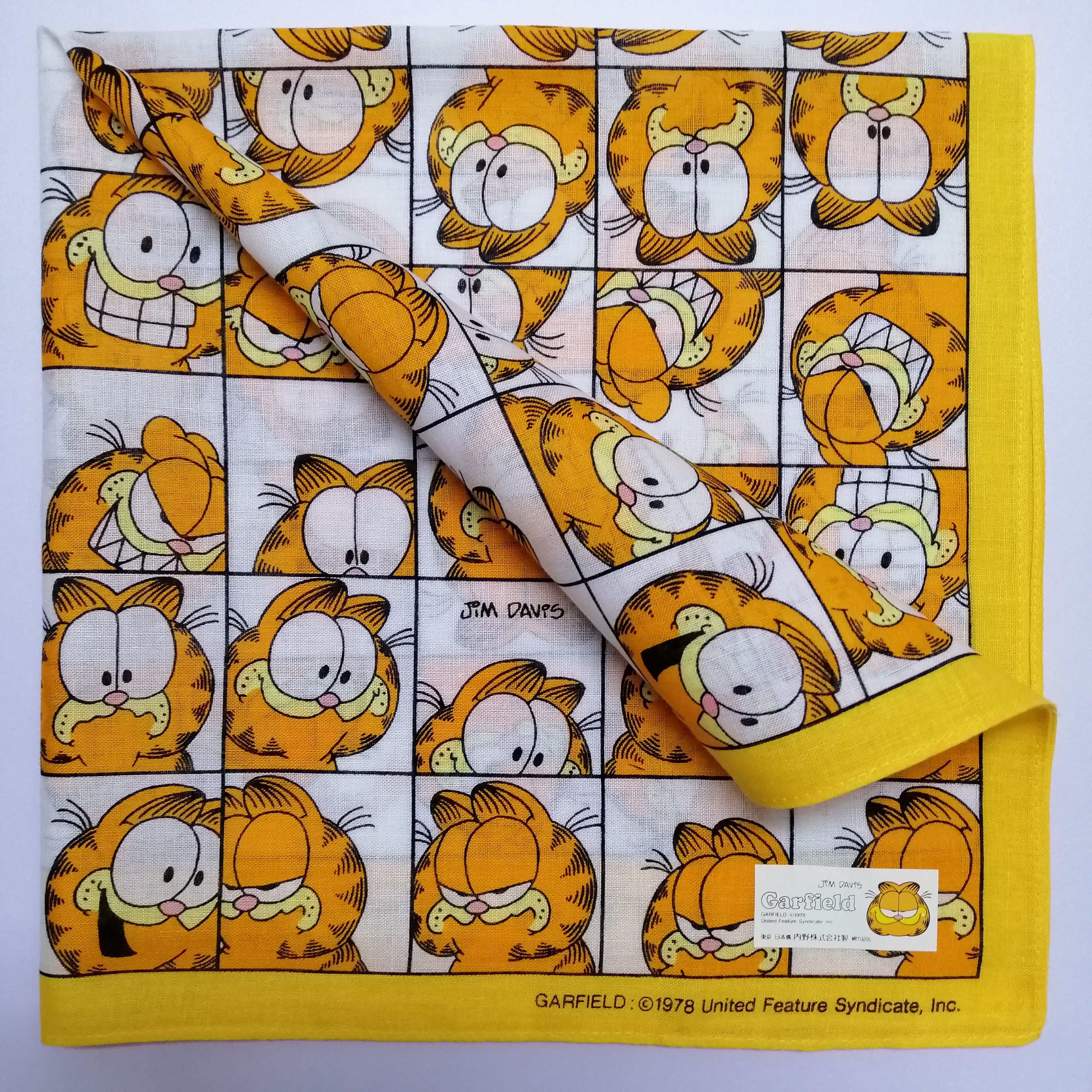 Vintage Vintage Garfield Handkerchief/Neckerchief/Bandana-KD1103 Size ONE SIZE - 5 Thumbnail