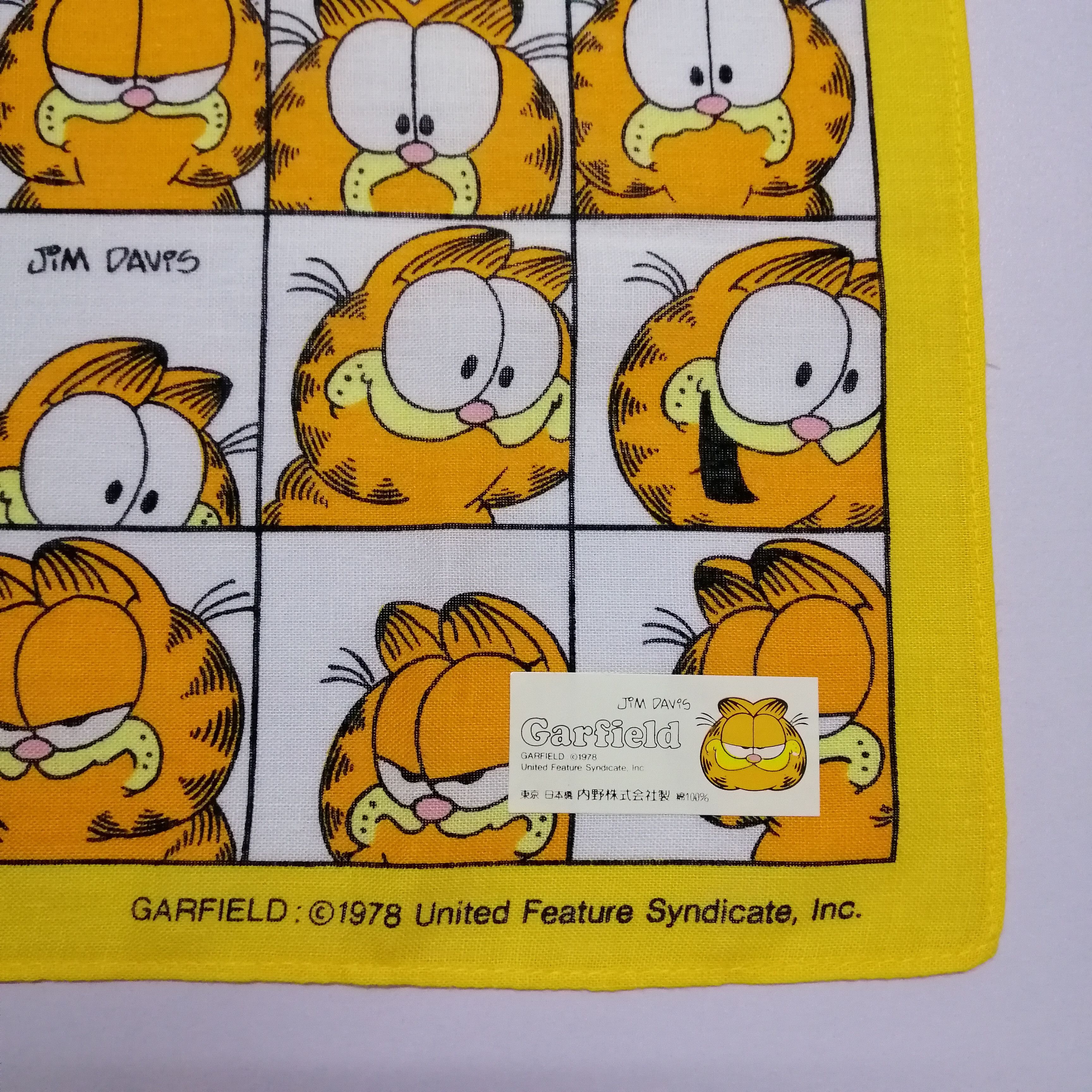 Vintage Vintage Garfield Handkerchief/Neckerchief/Bandana-KD1103 Size ONE SIZE - 4 Thumbnail