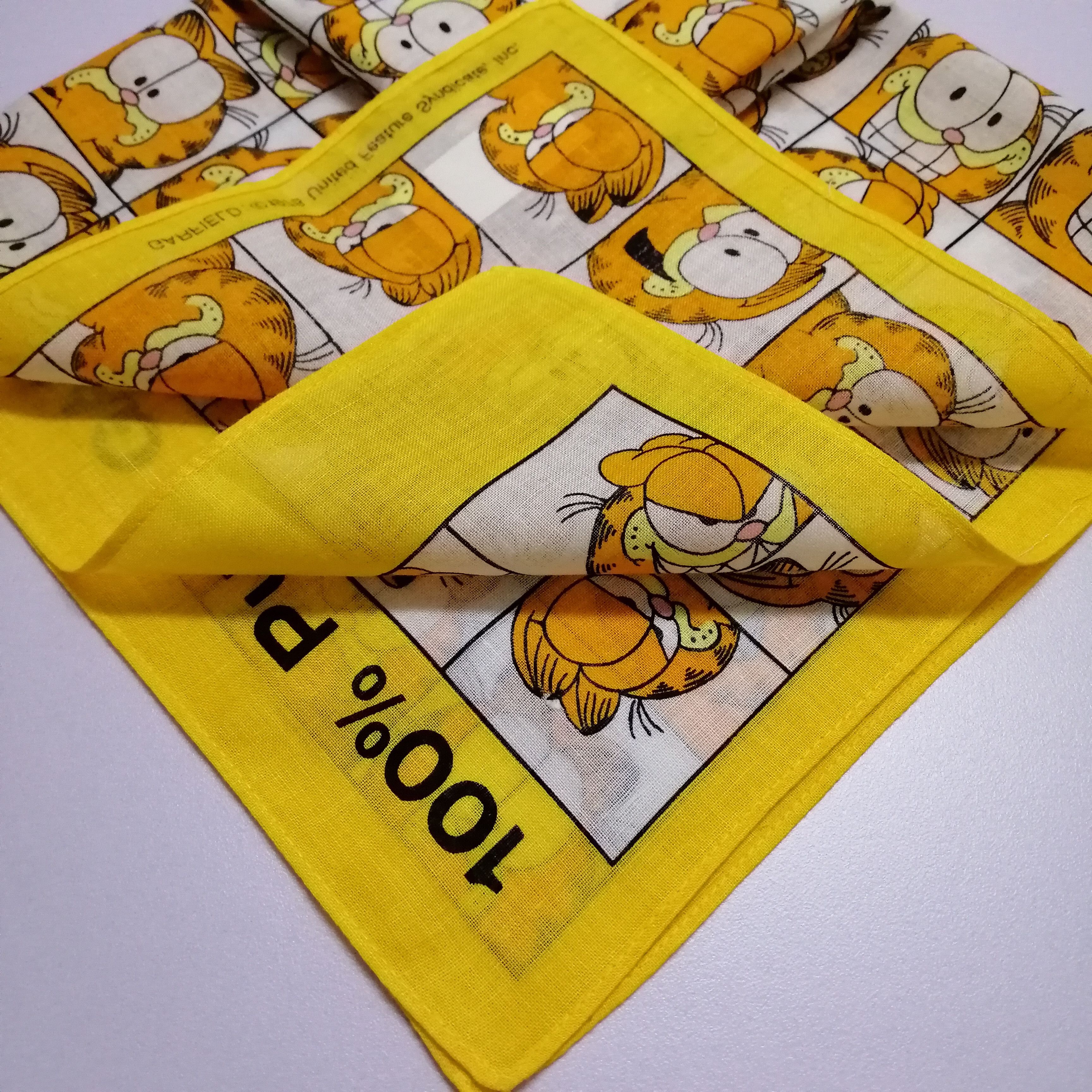 Vintage Vintage Garfield Handkerchief/Neckerchief/Bandana-KD1103 Size ONE SIZE - 8 Thumbnail