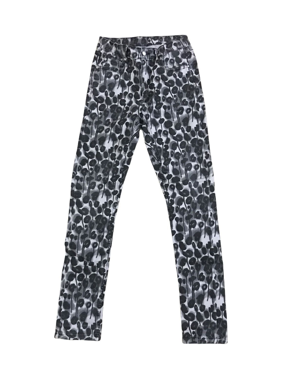 image of Cheap Monday All Overprint Leopard Skinny Jeans in Leopard White/Black, Men's (Size 26)