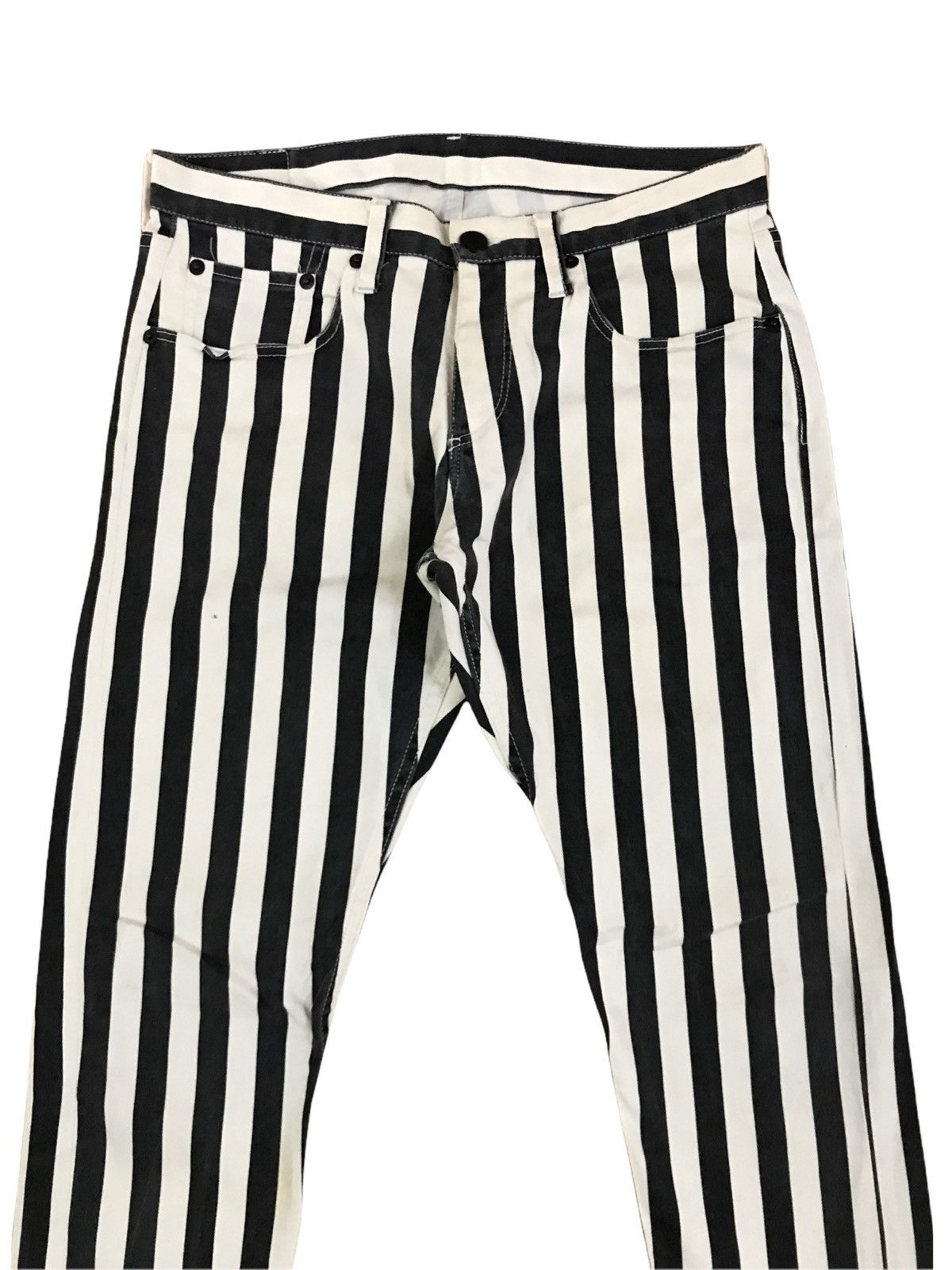 Japanese Brand × monkey time 💥Mega Rare💥Monkey Time Stripes Prisoners Skinny Pants Size US 28 / EU 44 - 3 Thumbnail