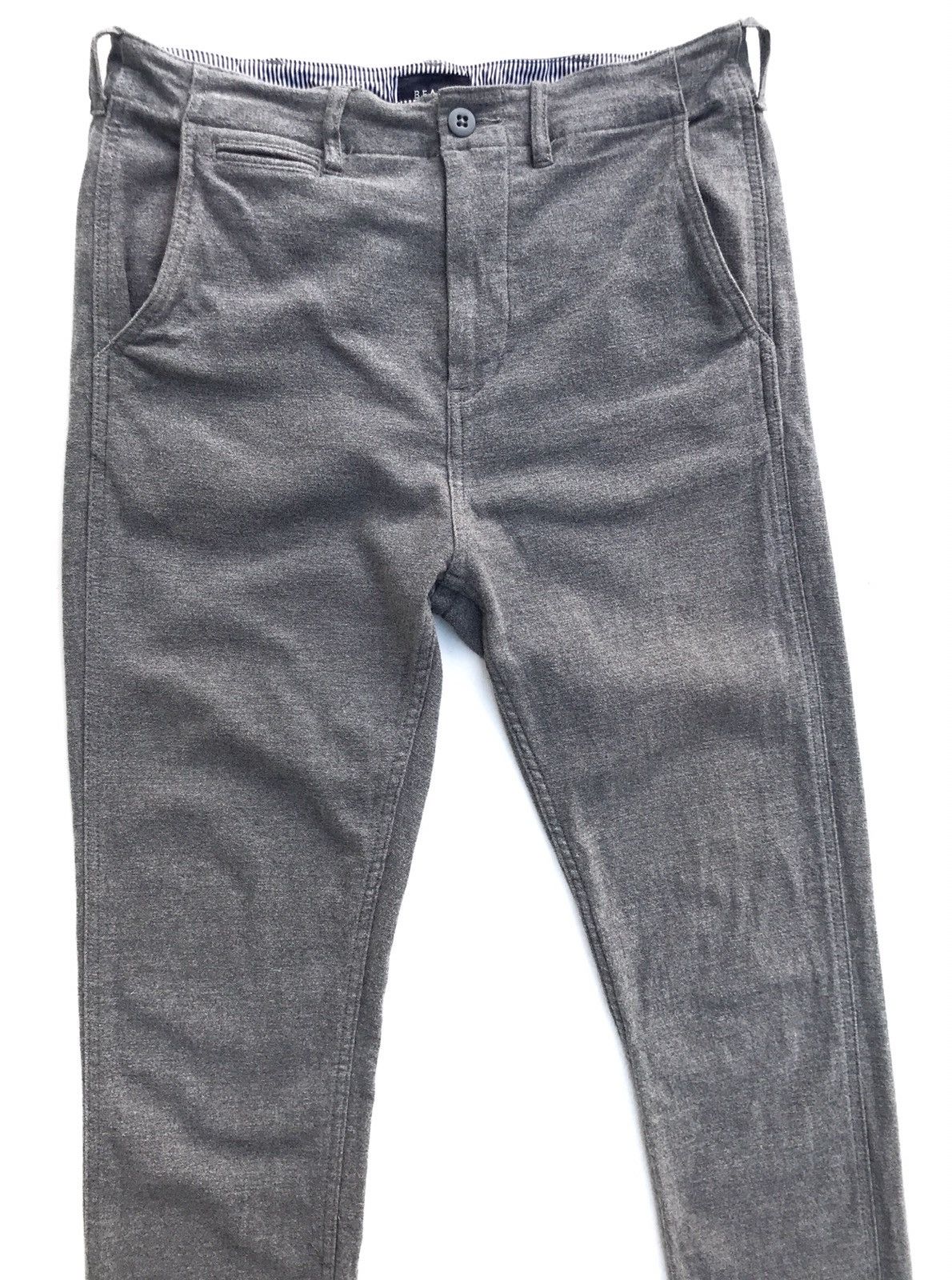 Beams Plus Beams Light Grey Minimalist Slim Fit Slack Cotton Pants Size US 30 / EU 46 - 3 Thumbnail
