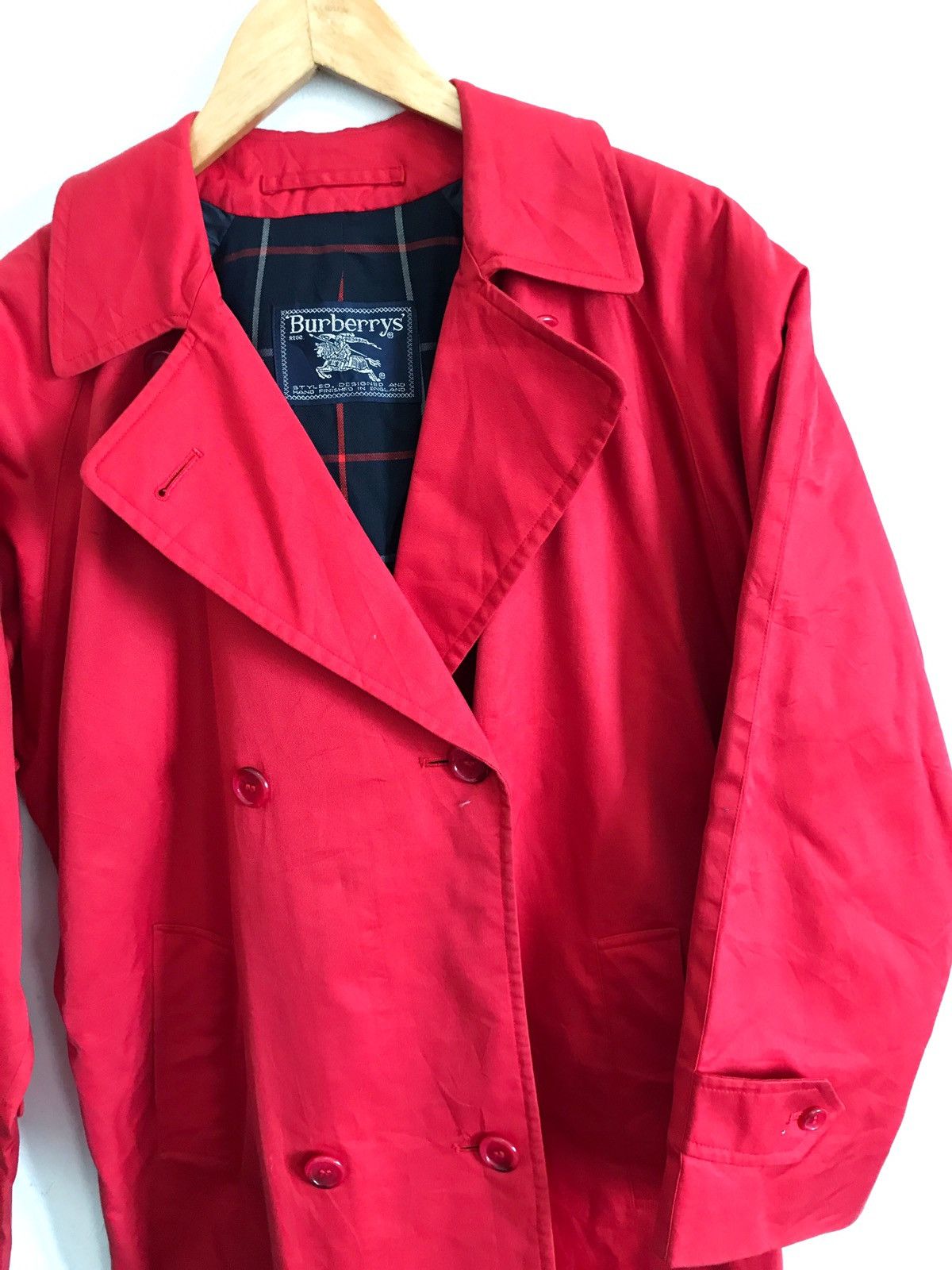 Burberry Made In England Vintage Burberry's Red Trench Coat Jacket Size US M / EU 48-50 / 2 - 5 Thumbnail