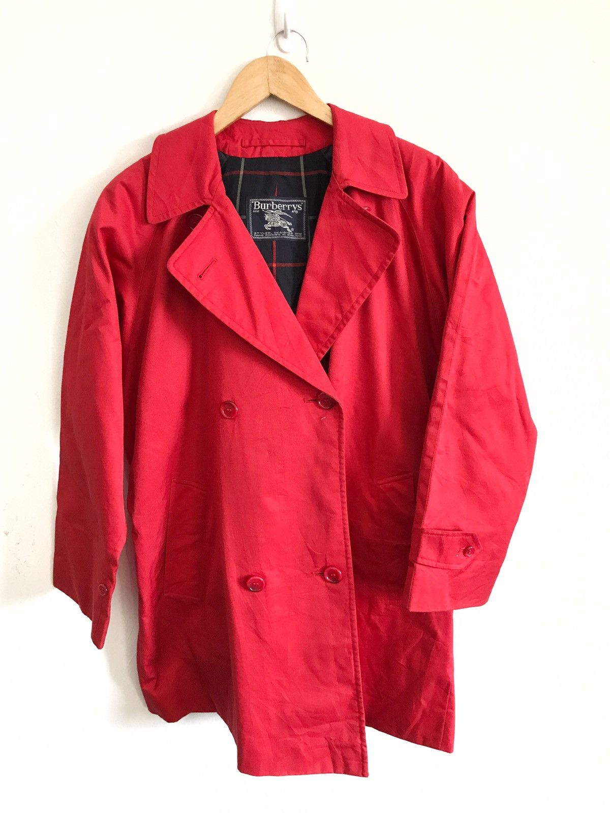Burberry Made In England Vintage Burberry's Red Trench Coat Jacket Size US M / EU 48-50 / 2 - 4 Thumbnail